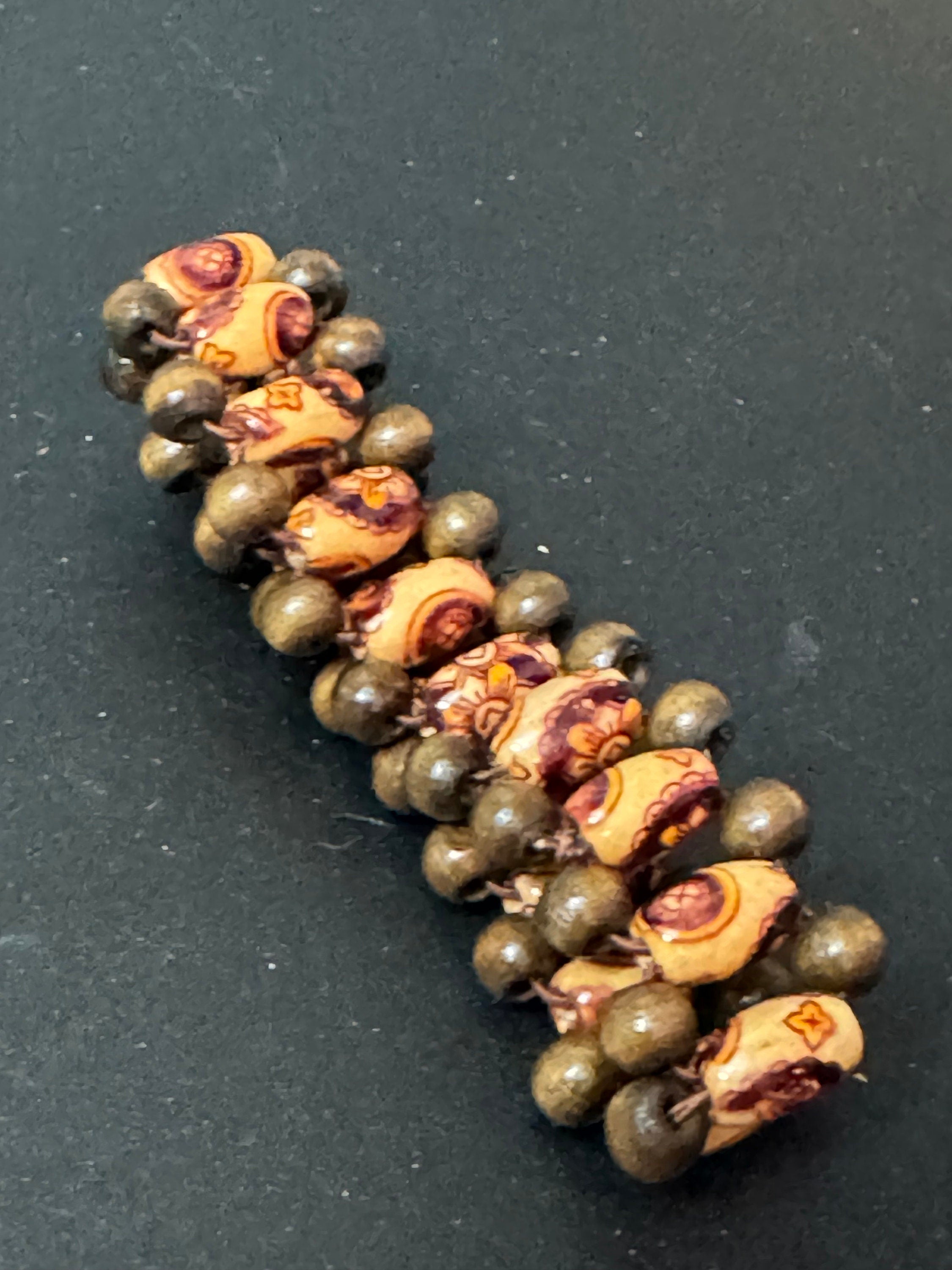 Boho Wood Beaded Stretch Bracelet: Retro Festival Jewelry