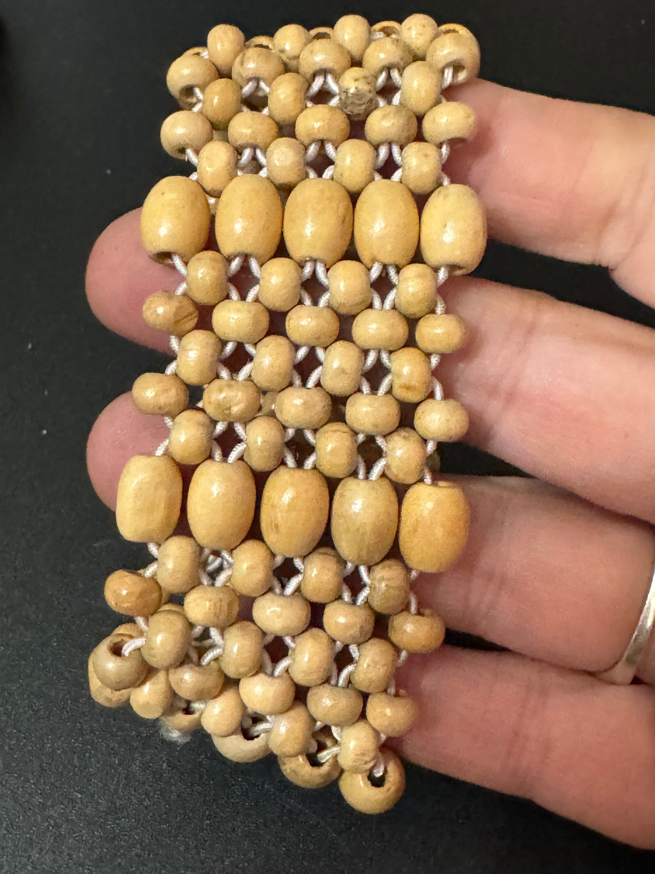 Boho Wood Bead Stretch Bracelet: Retro Festival Jewellery