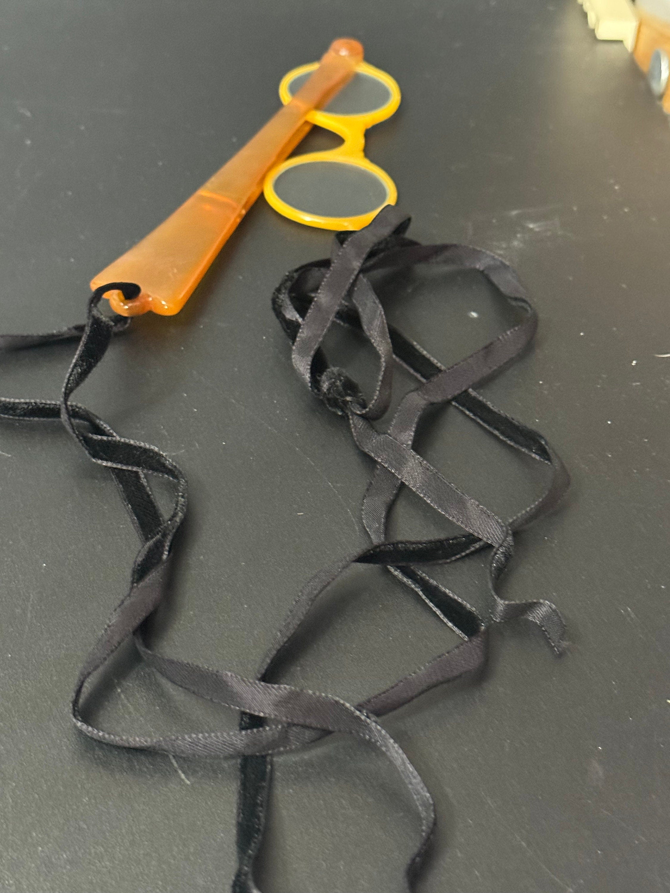 Antique lucite early plastic LORGNETTE glasses faux tortoiseshell folding for theatre or Opera