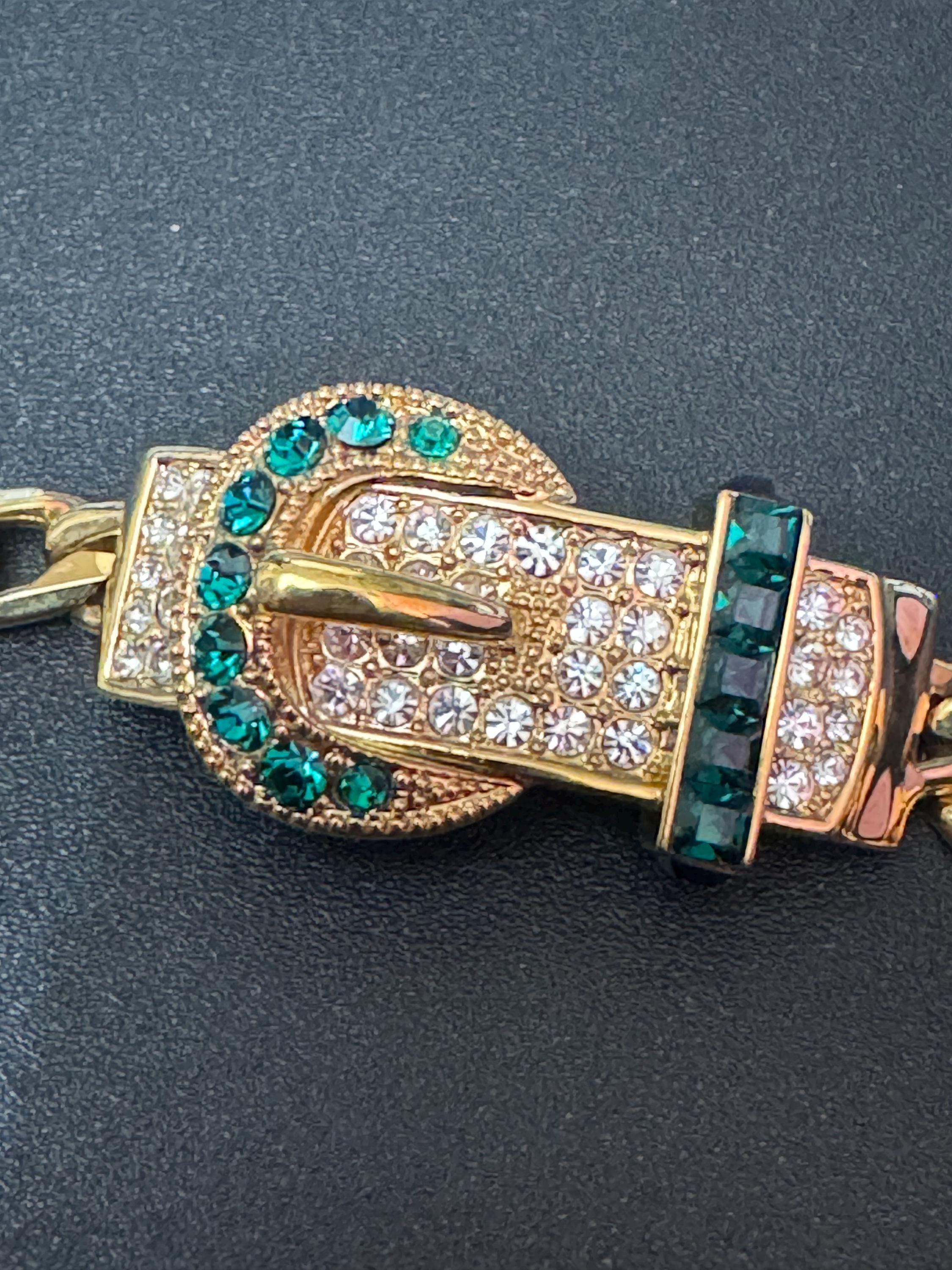 JBK Jacqueline Kennedy Vintage Diamanté Belt Buckle Bracelet