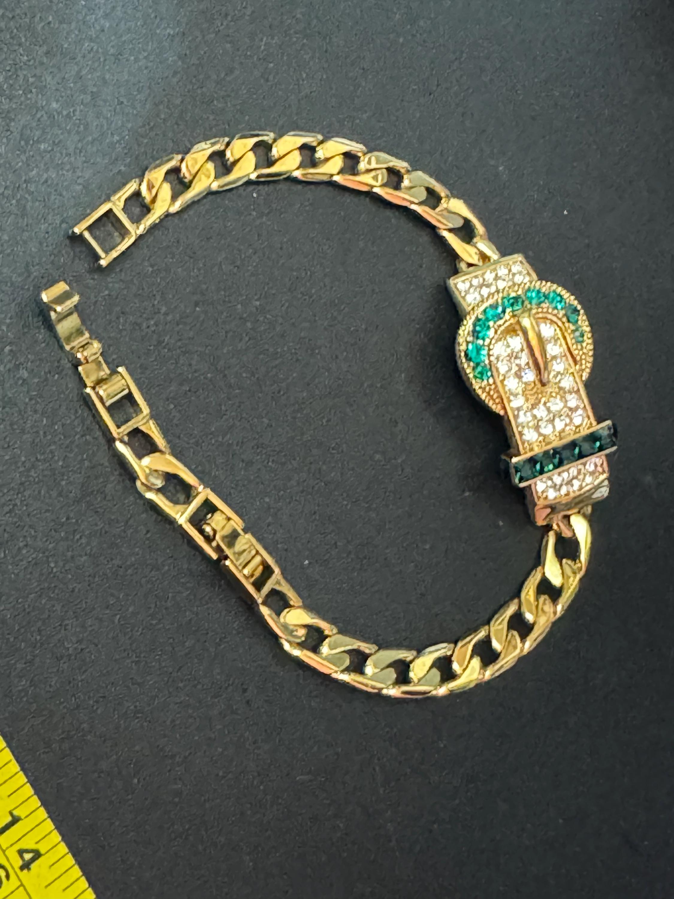 JBK Jacqueline Kennedy Vintage Diamanté Belt Buckle Bracelet