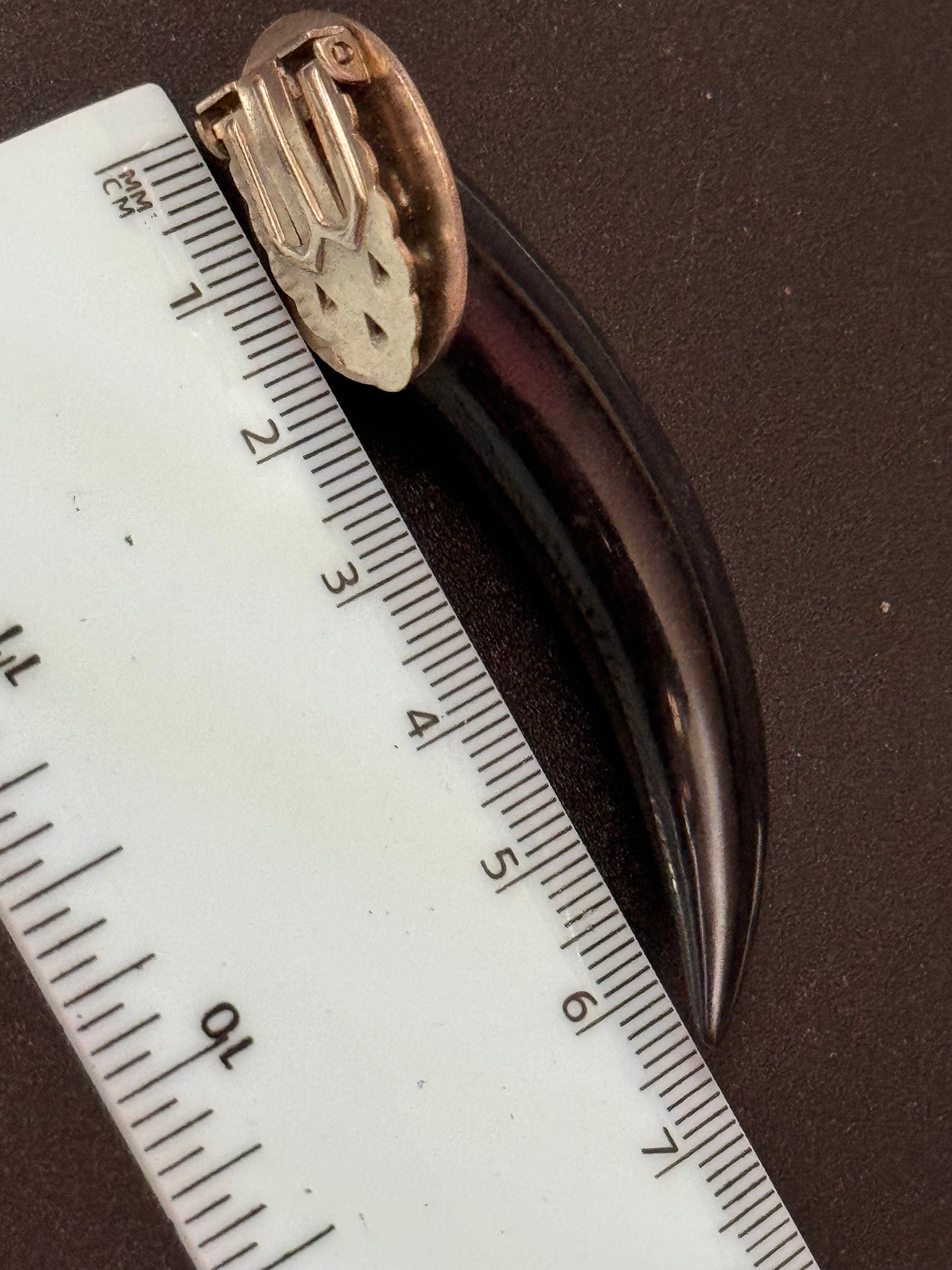 Art Deco Silver Chrome Dress Clip: Geometric Celluloid Tooth Design