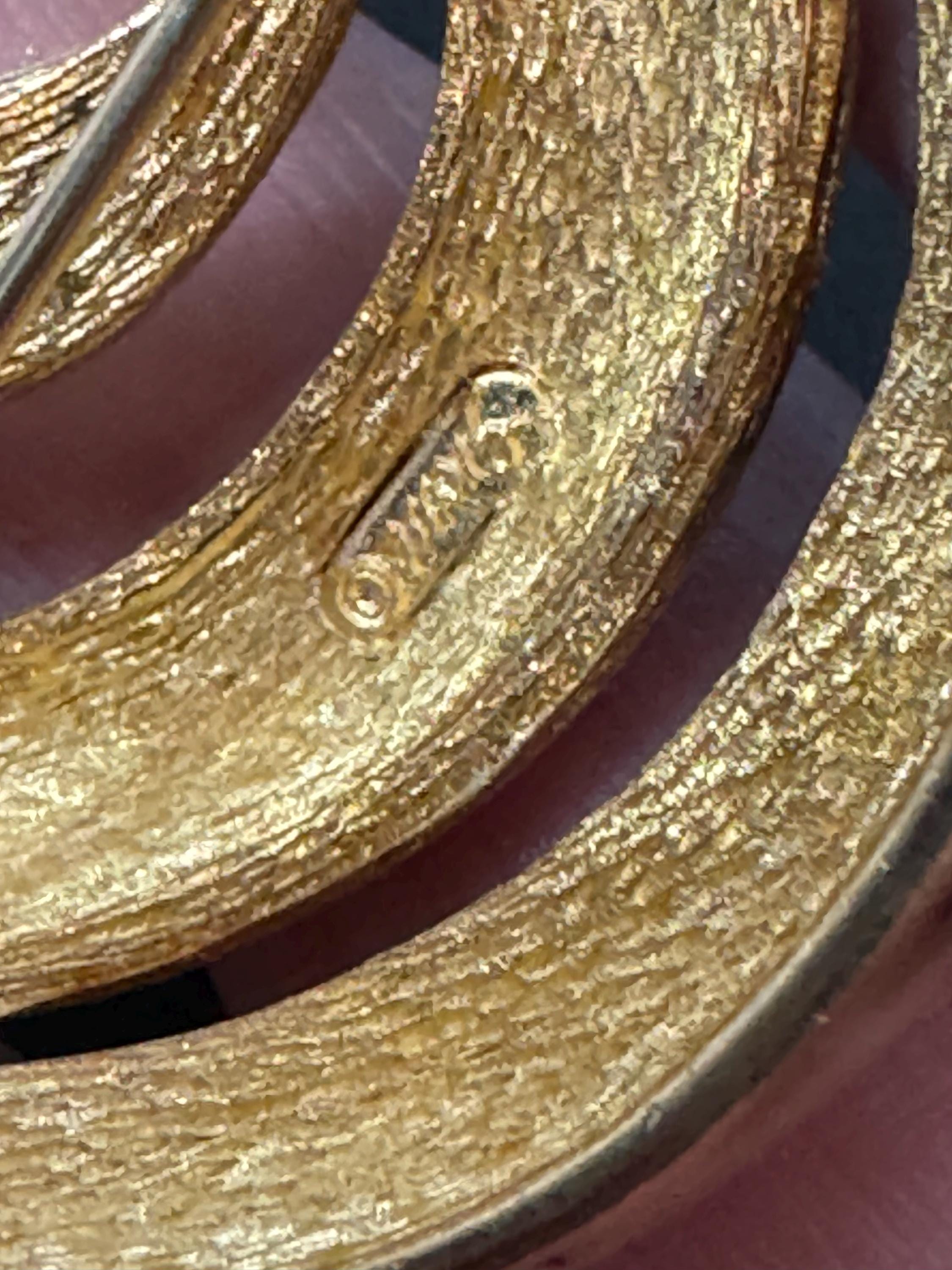 Signed GROSSE German Gold Tone Rhinestone Brooch