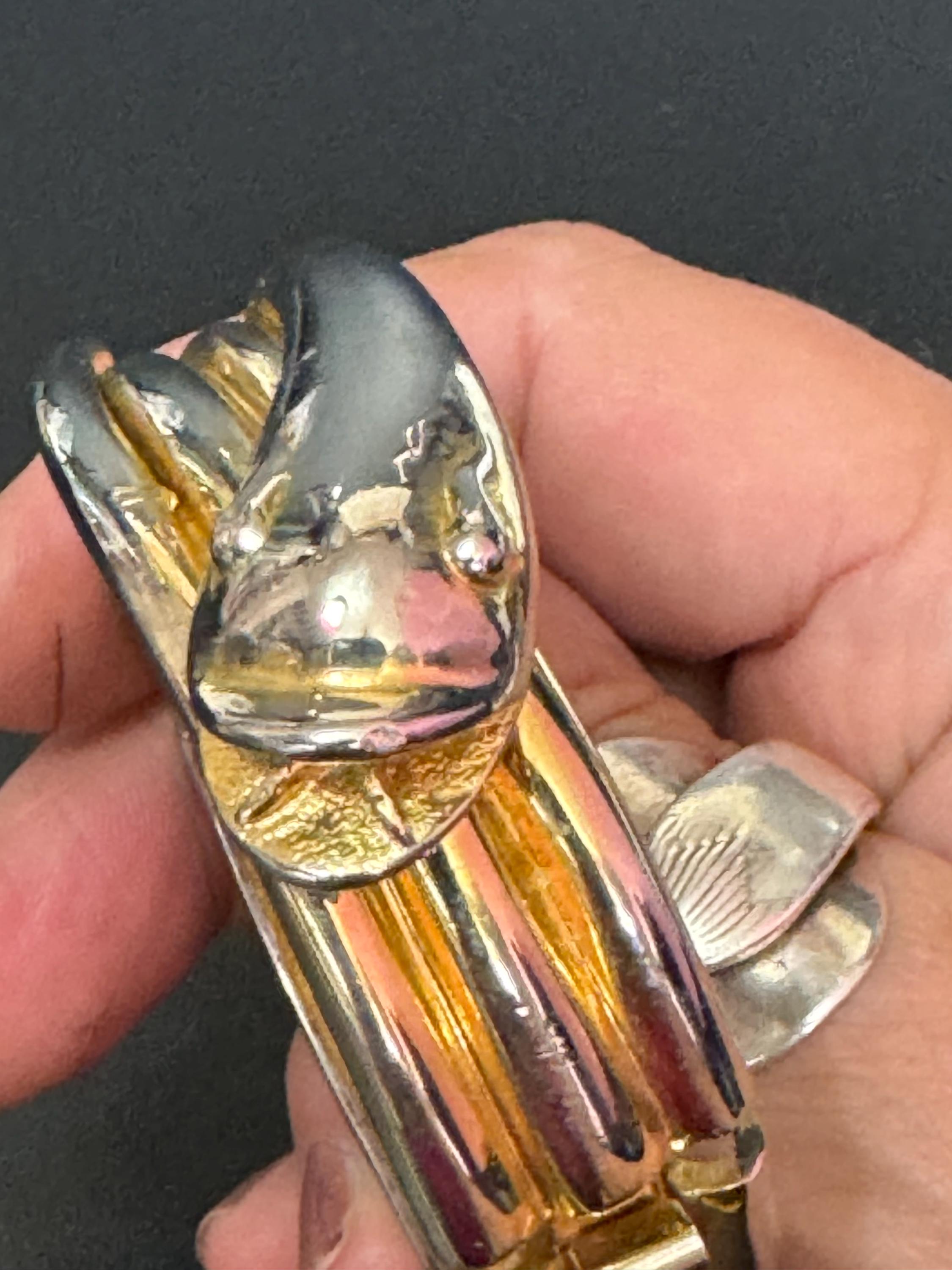 Butler and Wilson Gold Tone Snake Head Bangle Cuff