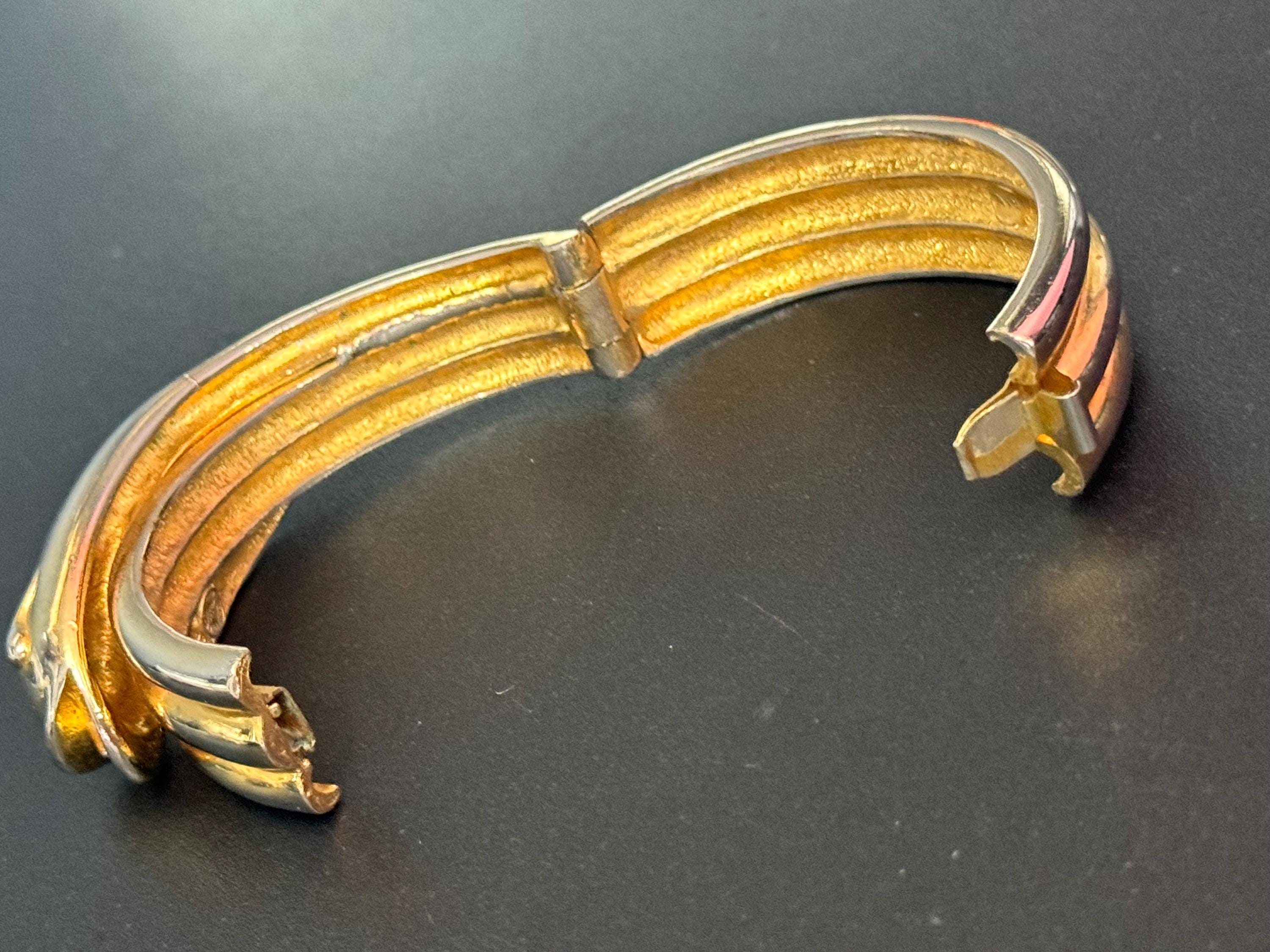 Butler and Wilson Gold Tone Snake Head Bangle Cuff