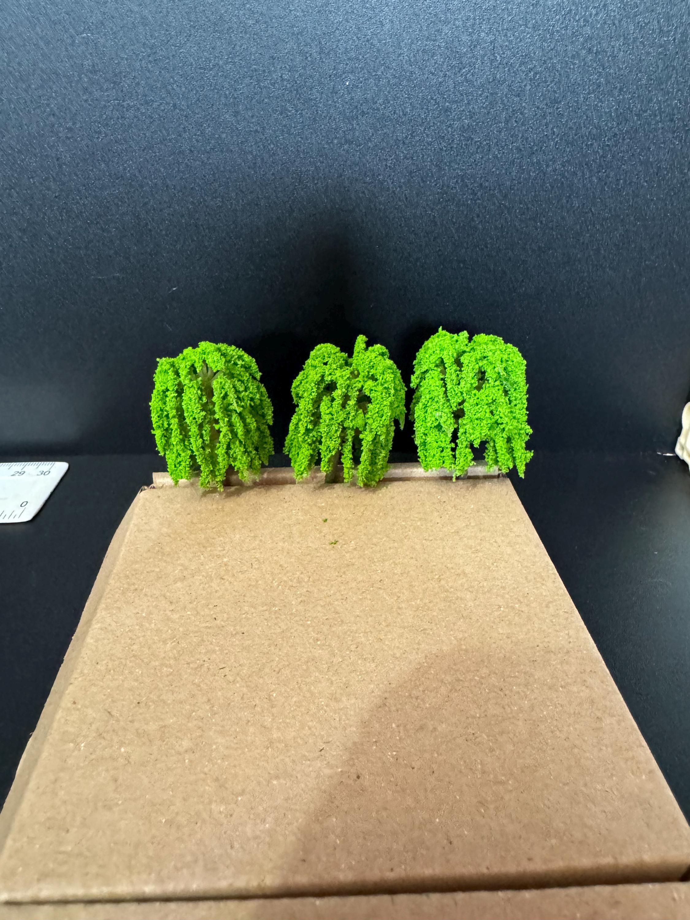 Miniature Weeping Willow Trees (3 Pieces): Cake Topper, Woodland Scenery