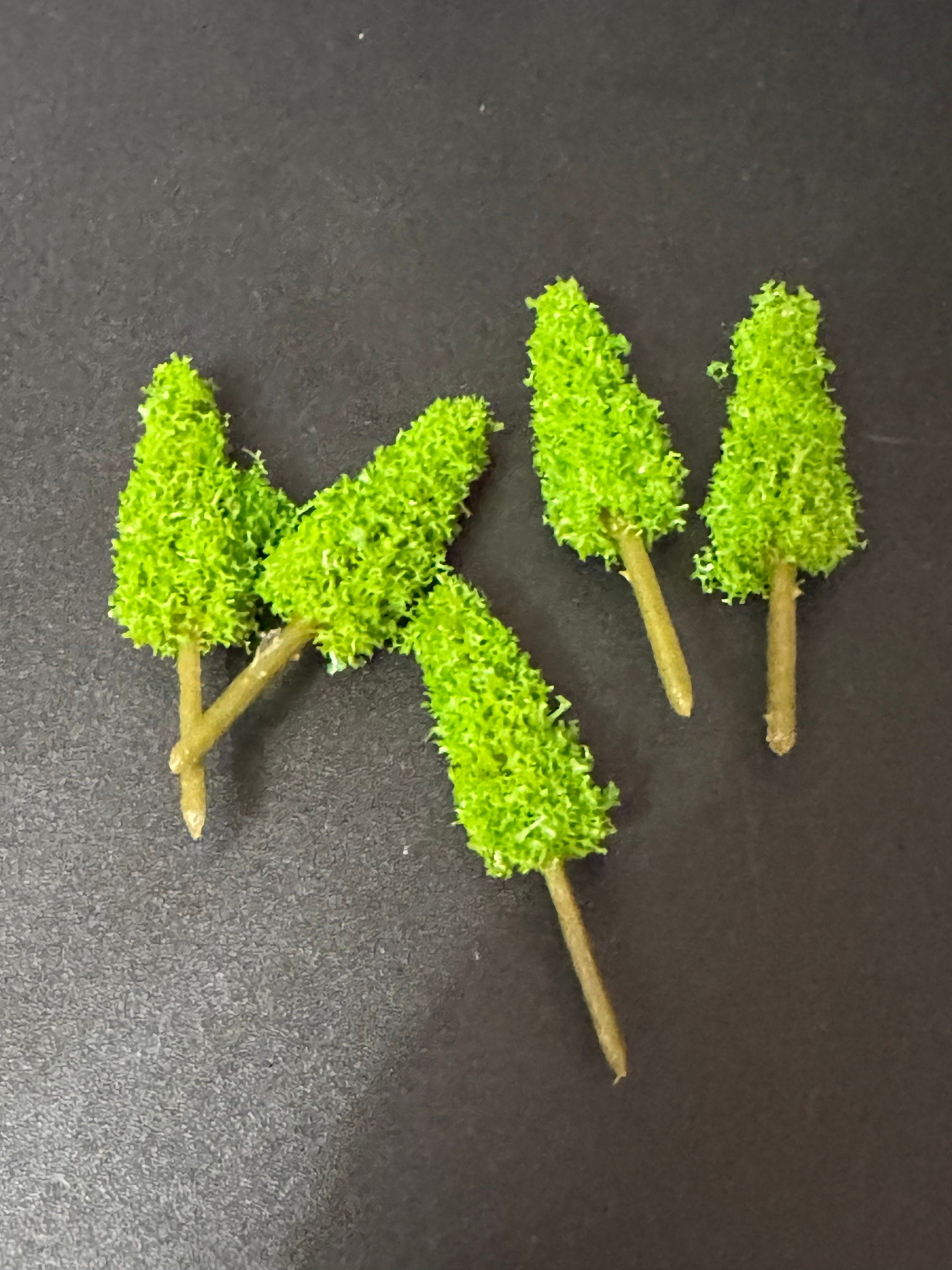 Miniature Green Fir Trees (5 pc): Cake Toppers, Scenery Craft (5cm)