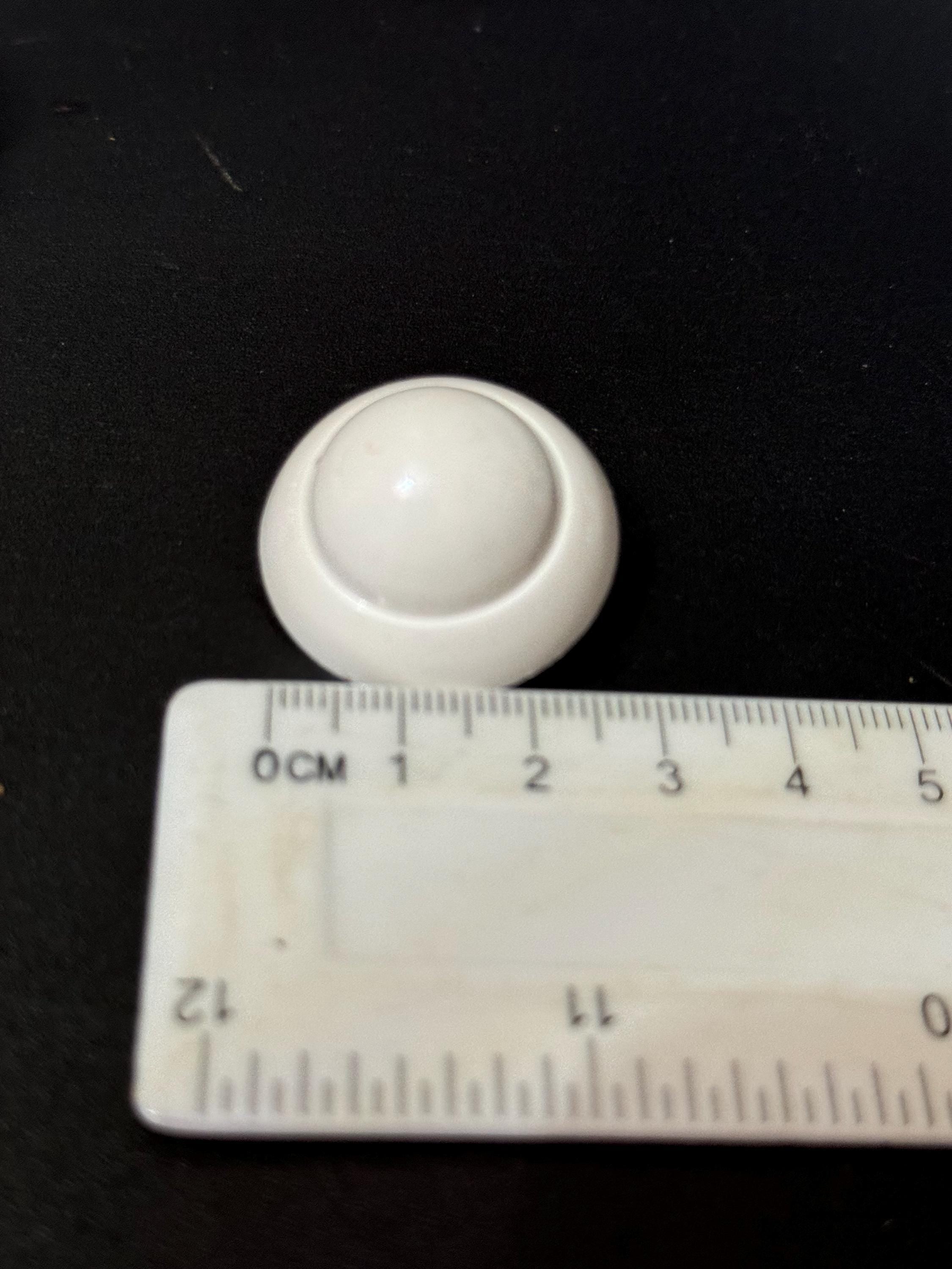 French white domed plastic clip on earrings 1950s 1960s old True vintage shop stock