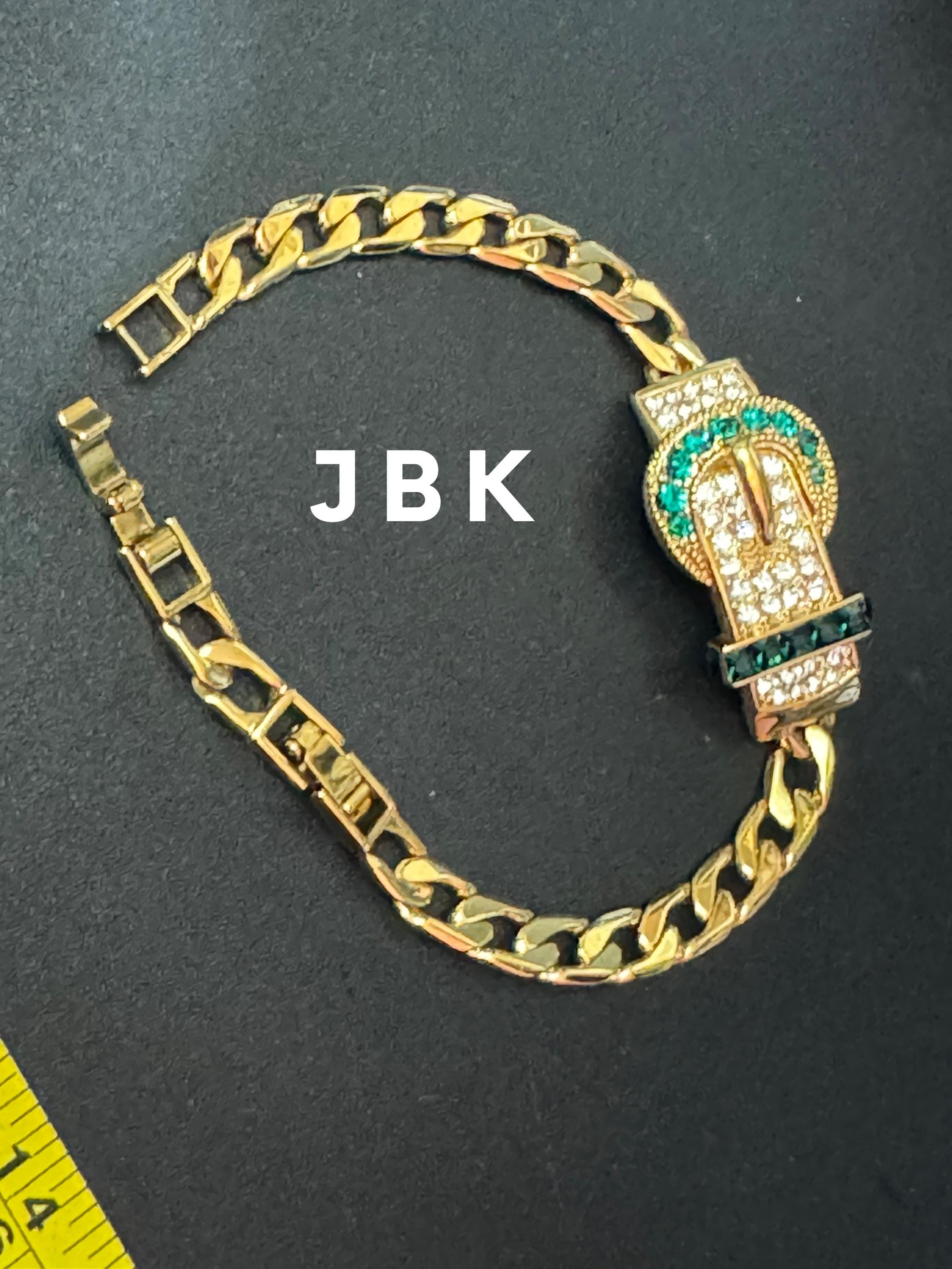 JBK Jacqueline Kennedy Vintage Diamanté Belt Buckle Bracelet