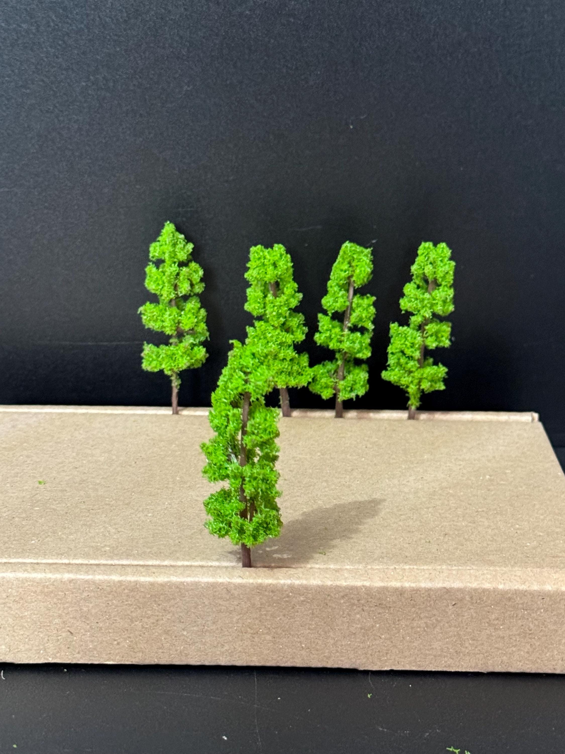 Bright Green Miniature Fir Trees (5 Pieces): 6cm Cake Toppers