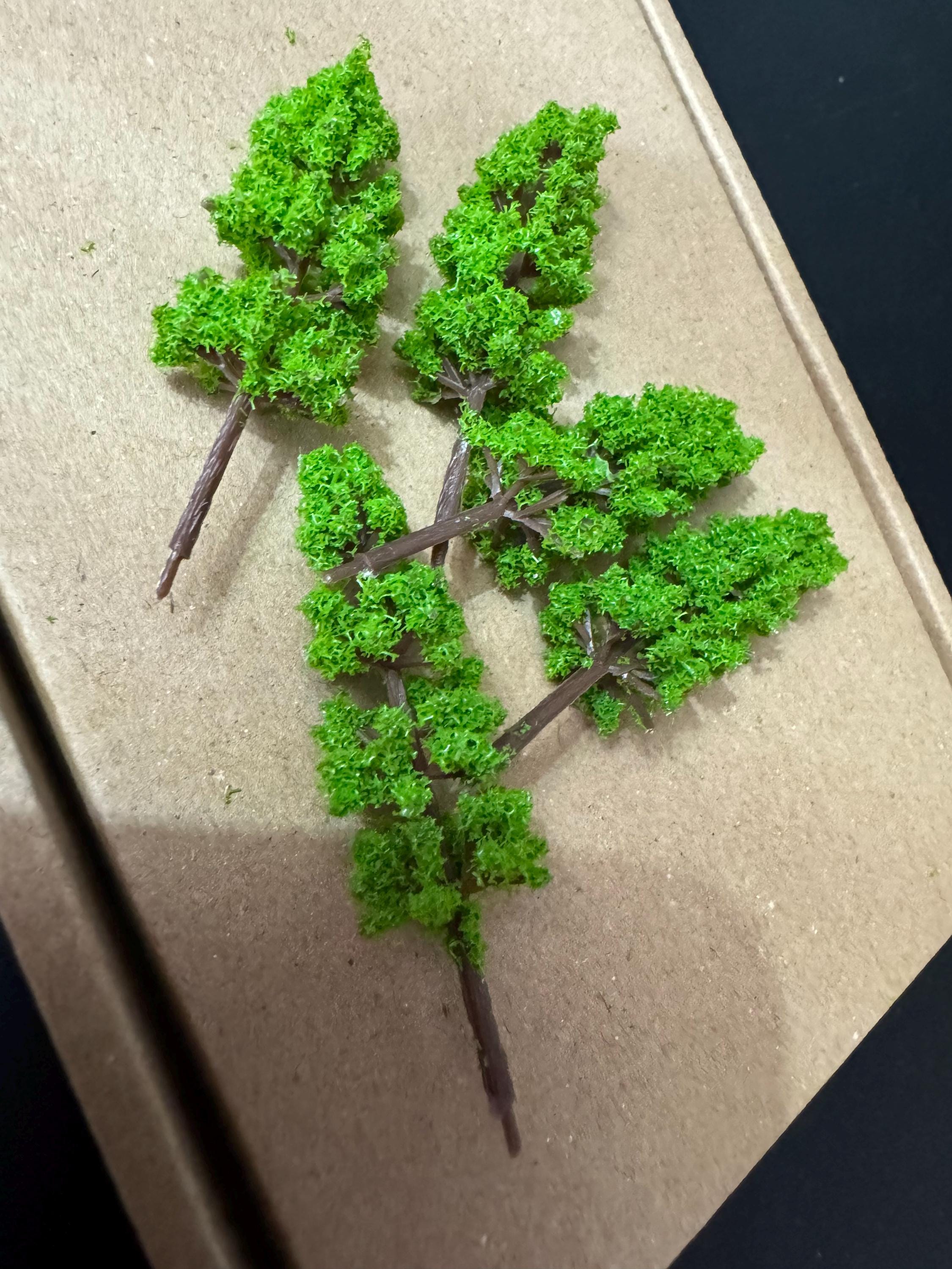 Bright Green Miniature Fir Trees (5 Pieces): 6cm Cake Toppers