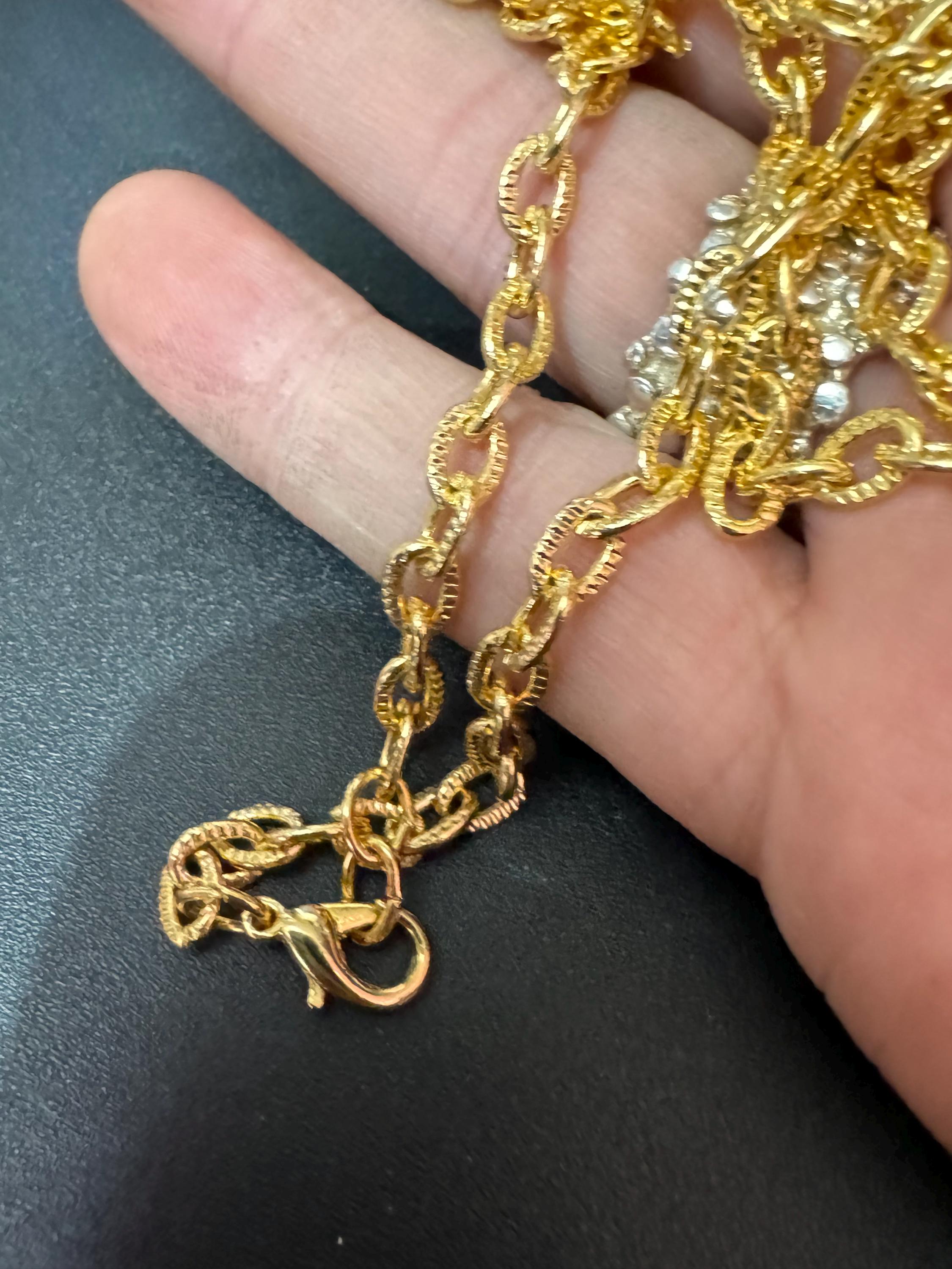 18.5” 62cm True Vintage 5mm gold plated etched cable link chain ideal layering necklace for charms old shop stock