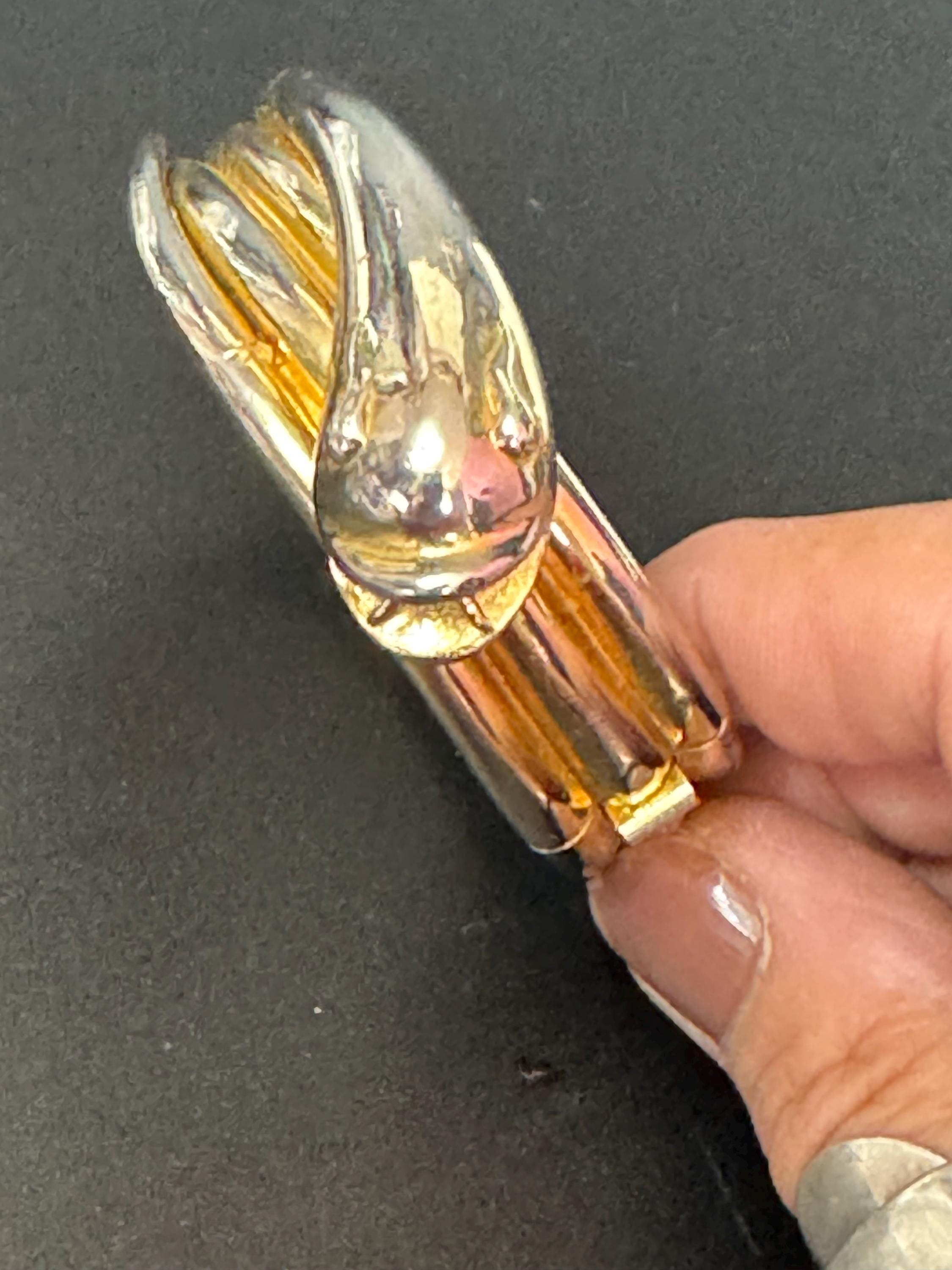 Butler and Wilson Gold Tone Snake Head Bangle Cuff