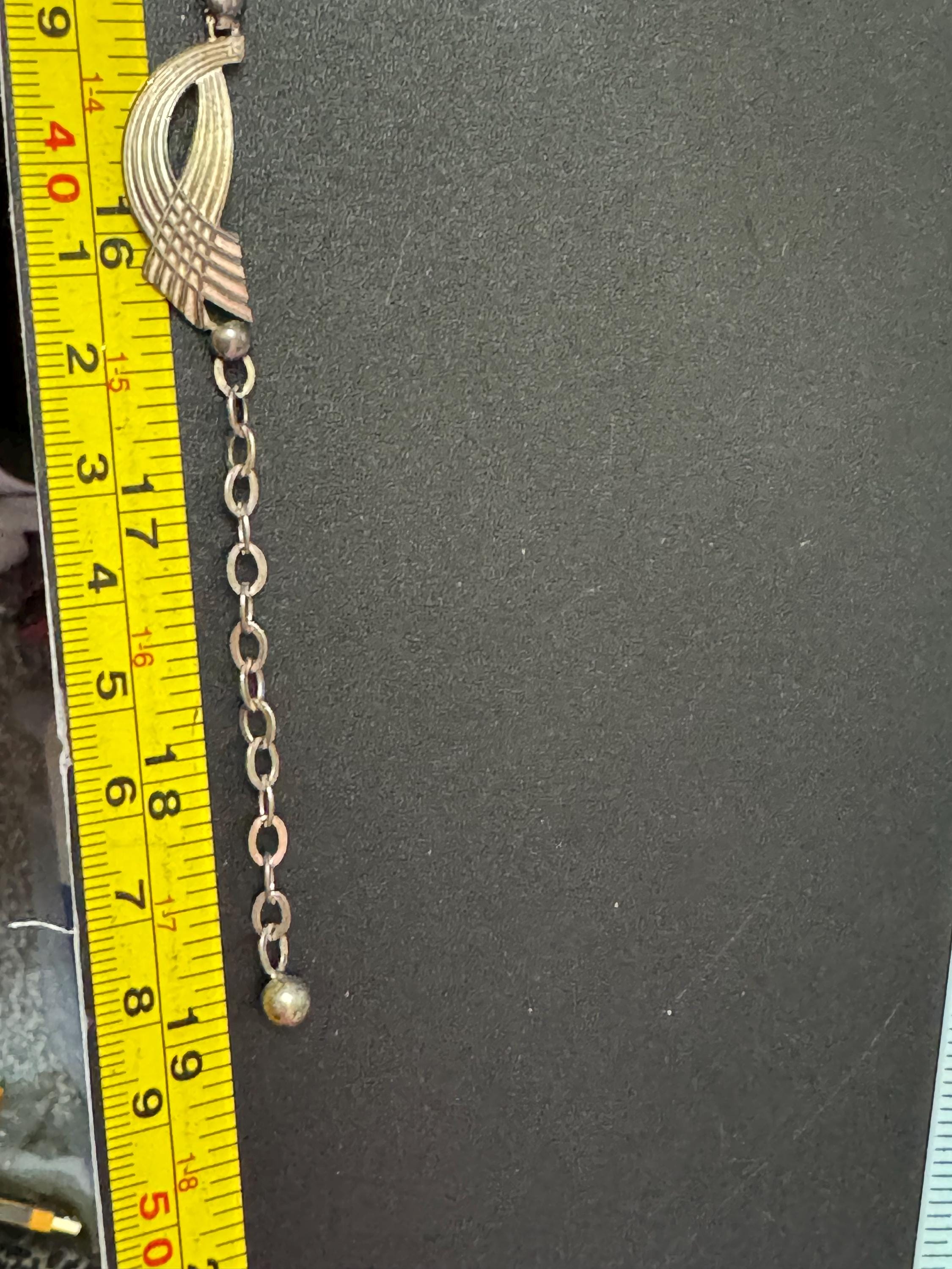 West Germany Sterling Silver Panel Link Collar Necklace