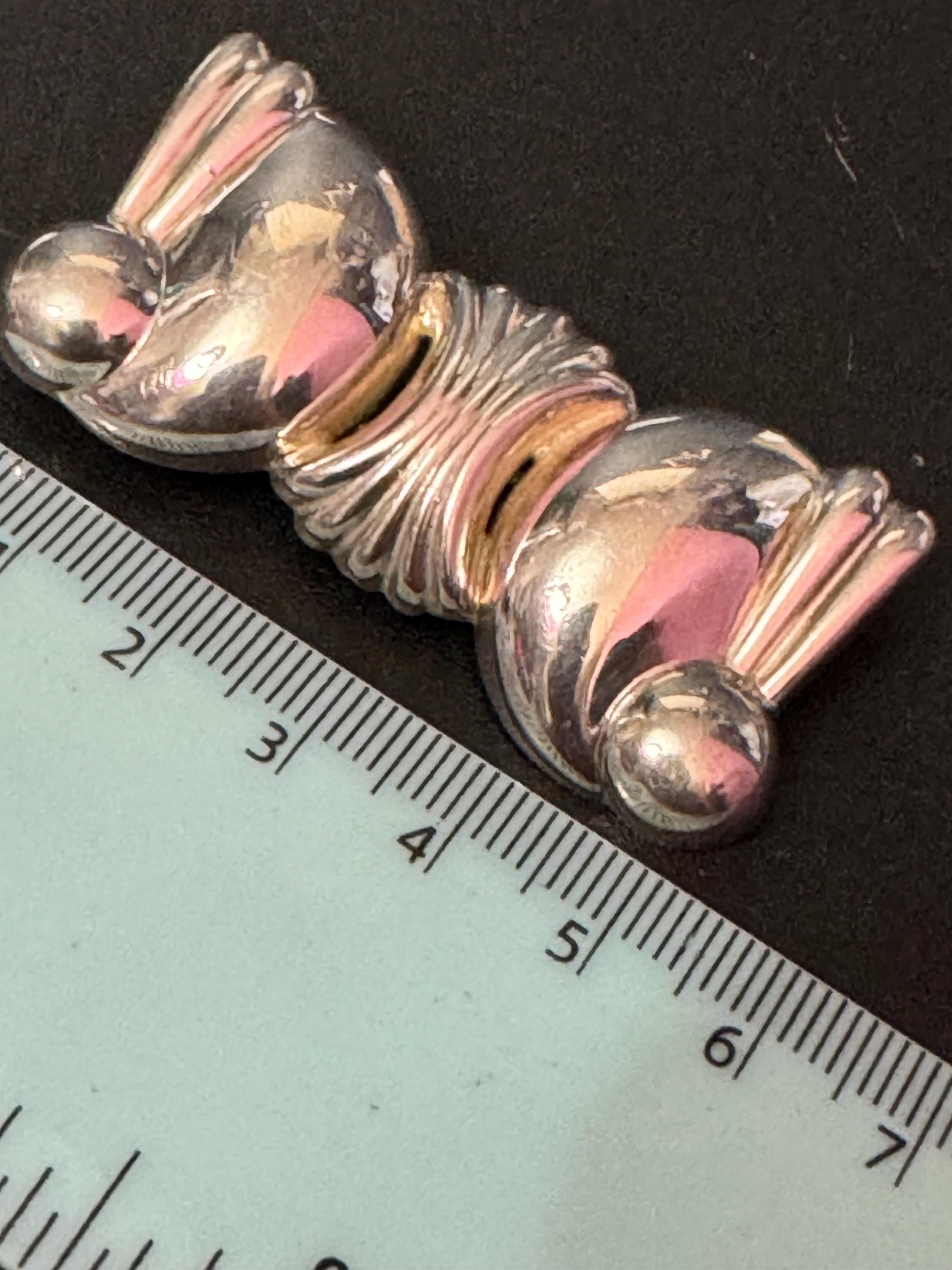 Signed Giano Italy Sterling Silver Puffy Bow Brooch