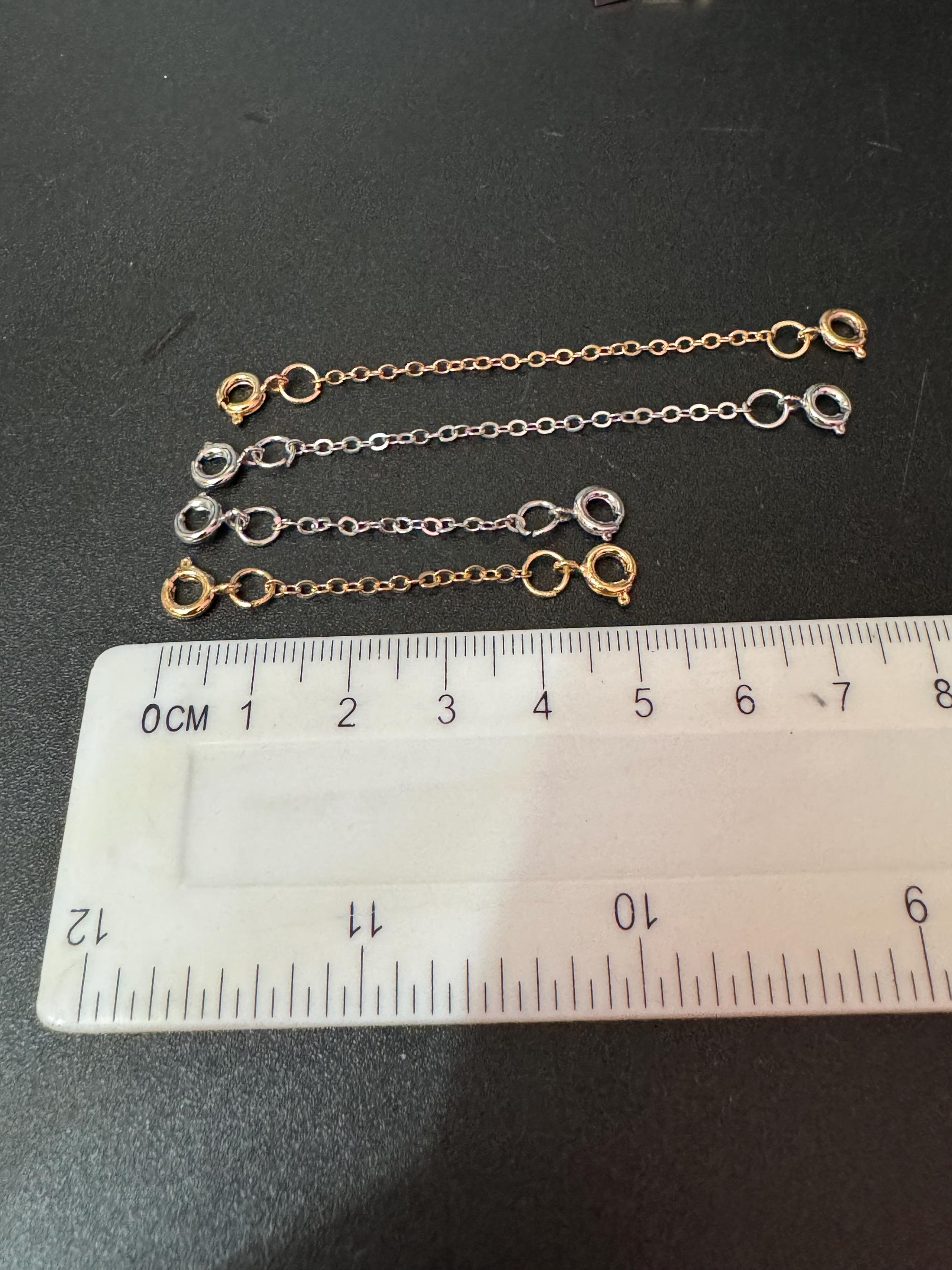 Necklace and bracelet Extender Safety Chains, Gold & Silver tone