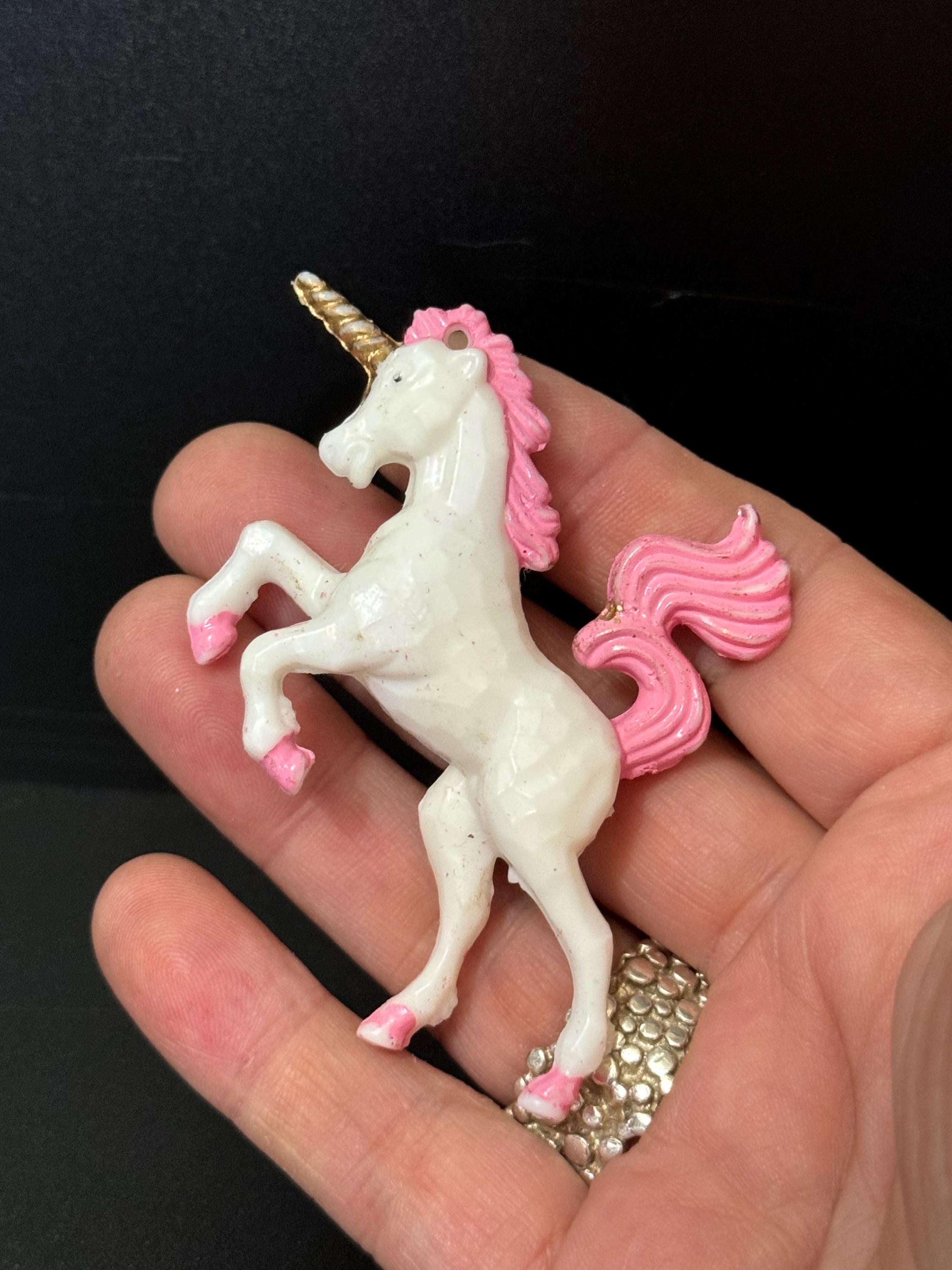 One standing PINK unicorn plastic cake toppers birthday cake decoration
