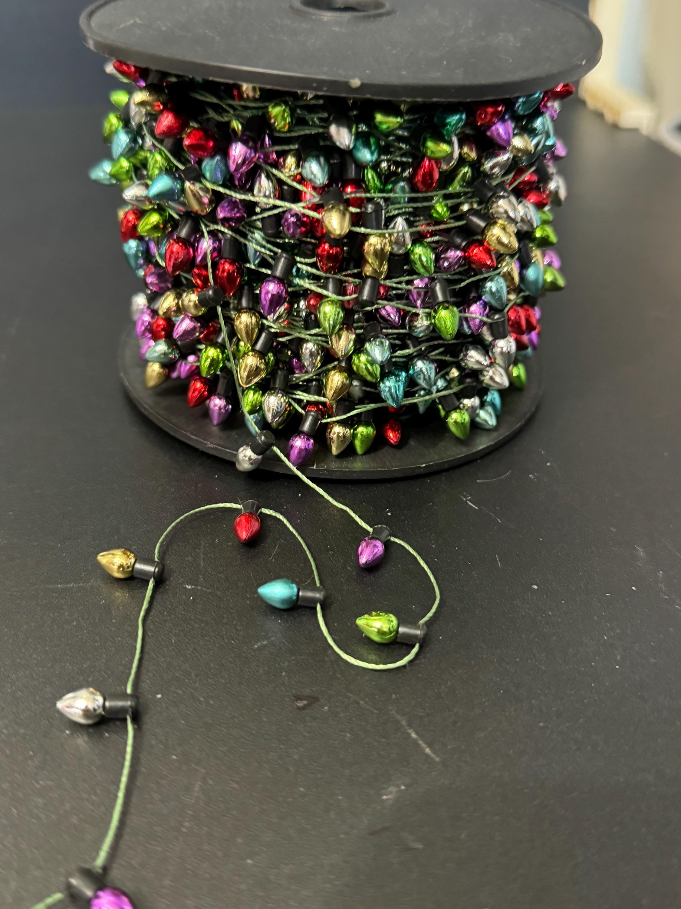 Miniature Metallic Christmas Fairy Lights: Cake Topper, Dollhouse (100cm)