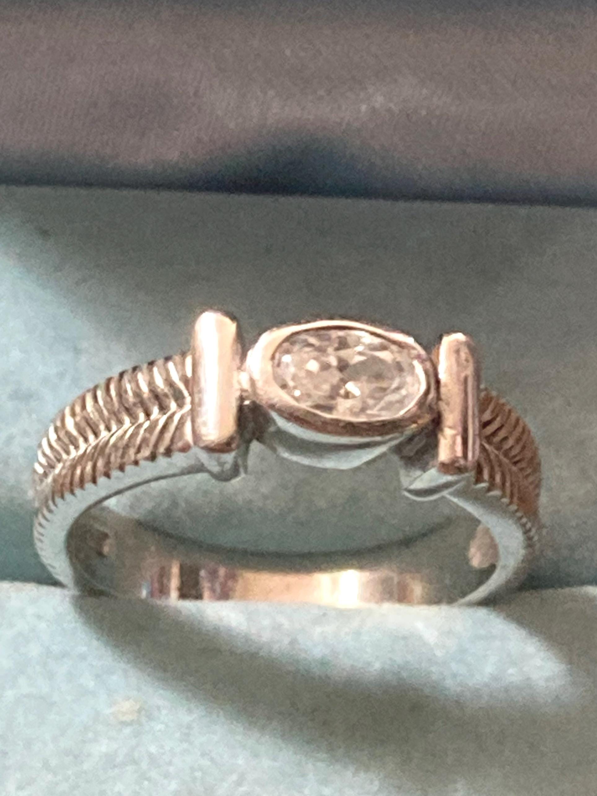 diamanté dress ring size N, 925 sterling silver