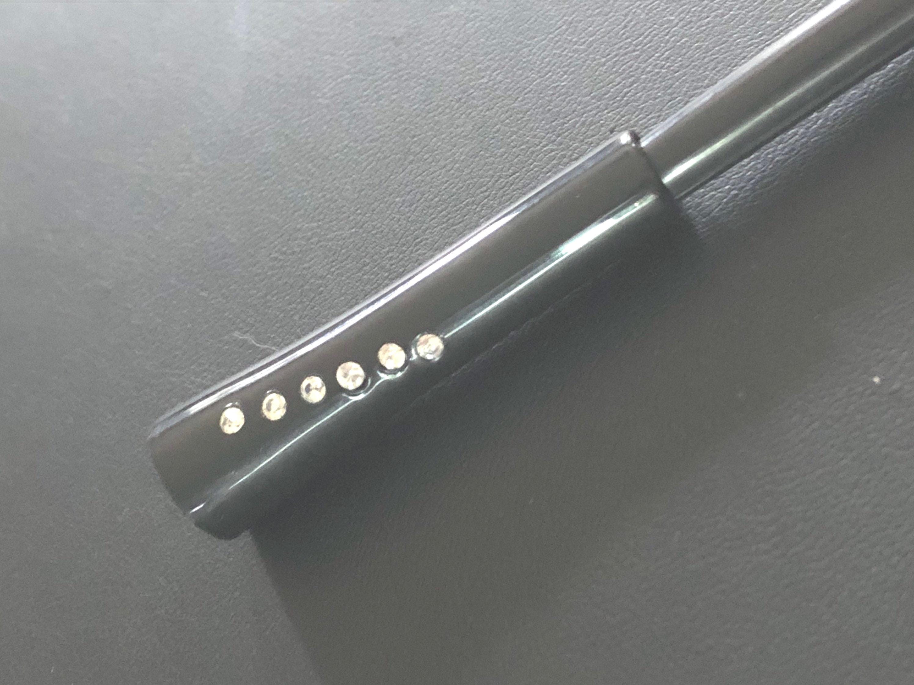 Vintage early plastic black diamanté crystal rhinestone ladies long Cigarette Holder