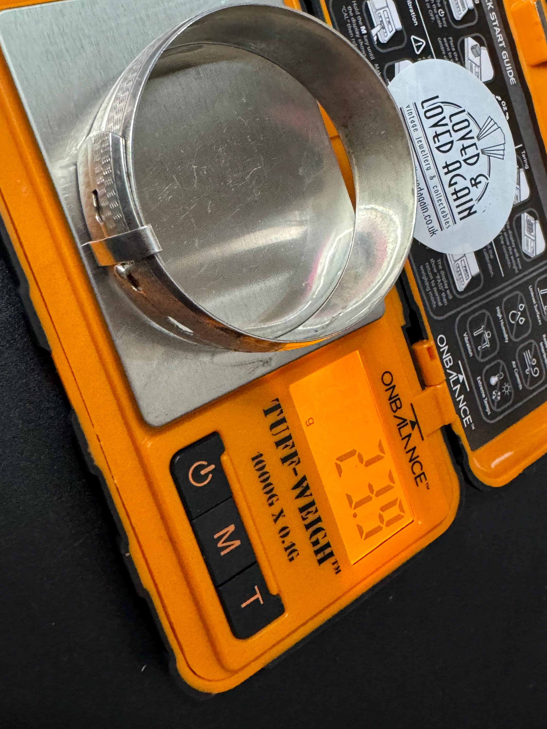 Vintage Art Deco Sterling Silver Belt Buckle Bangle Bracelet