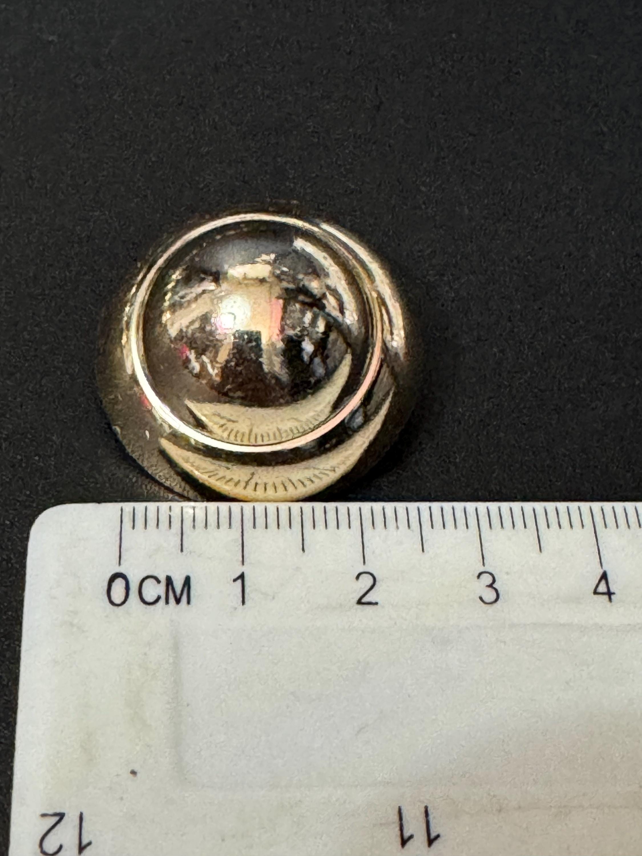 French champagne gold domed plastic clip on earrings 1950s 1960s old shop stock