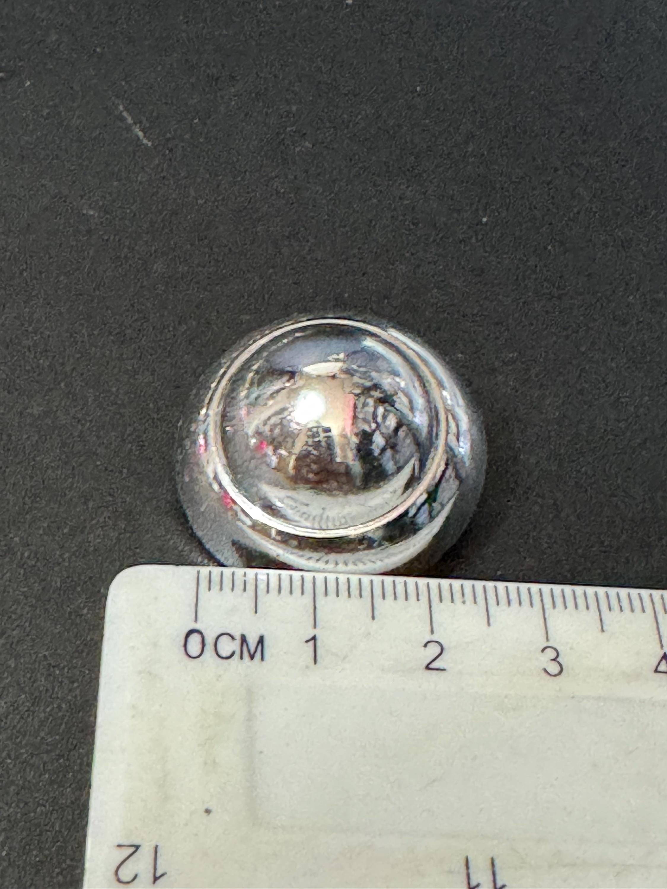 French silver tone domed plastic clip on earrings 1950s 1960s vintage