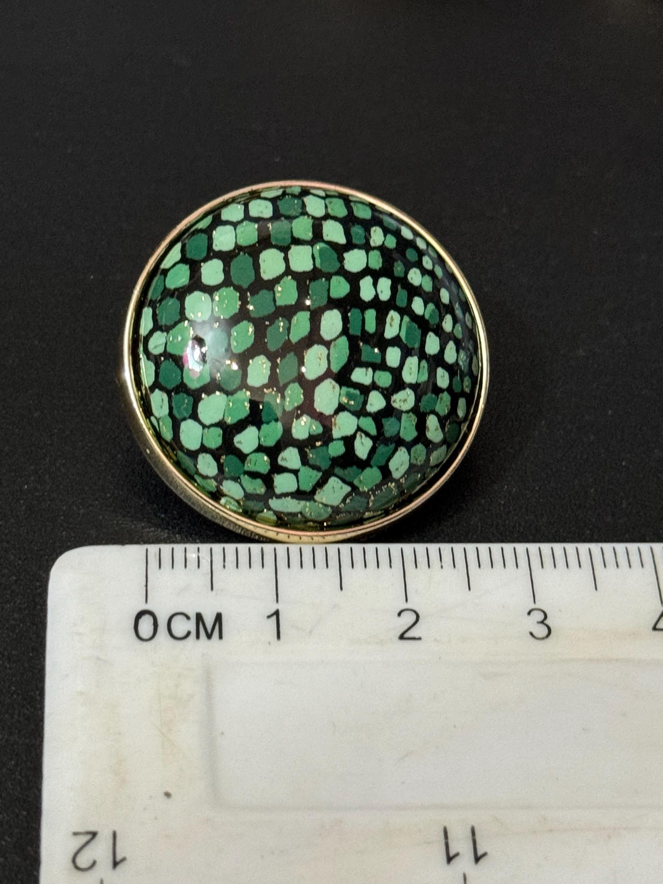 Vintage 1950s Green Faux Shagreen Clip On Earrings