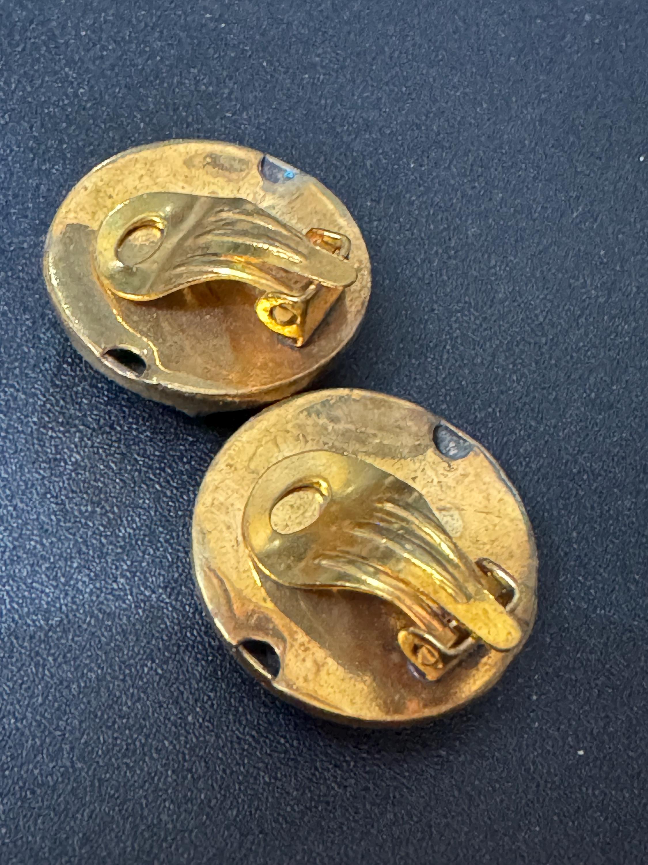 Vintage Starfish Clip On Earrings: Rainbow Diamanté,1960s Gold Tone