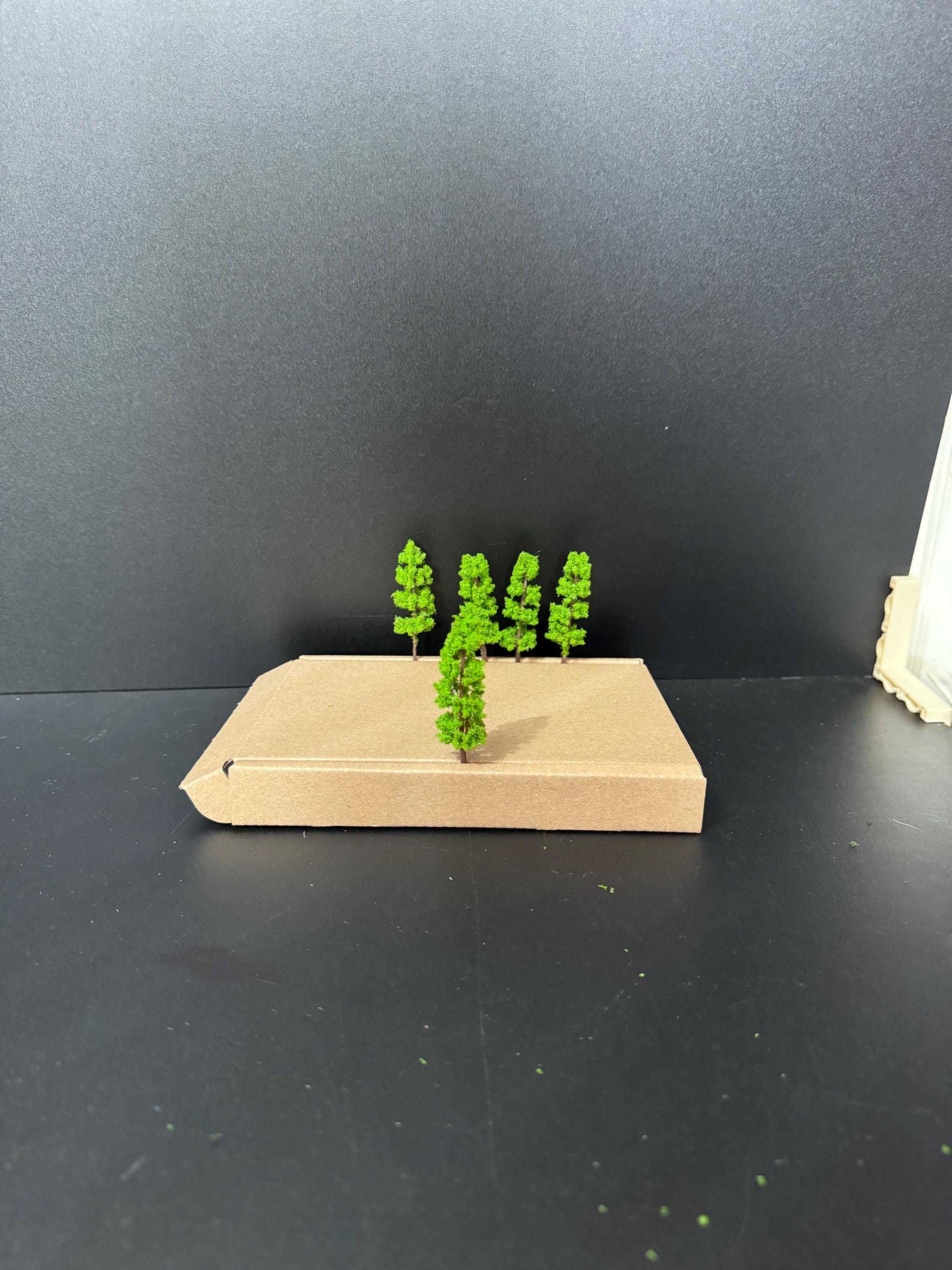 Bright Green Miniature Fir Trees (5 Pieces): 6cm Cake Toppers