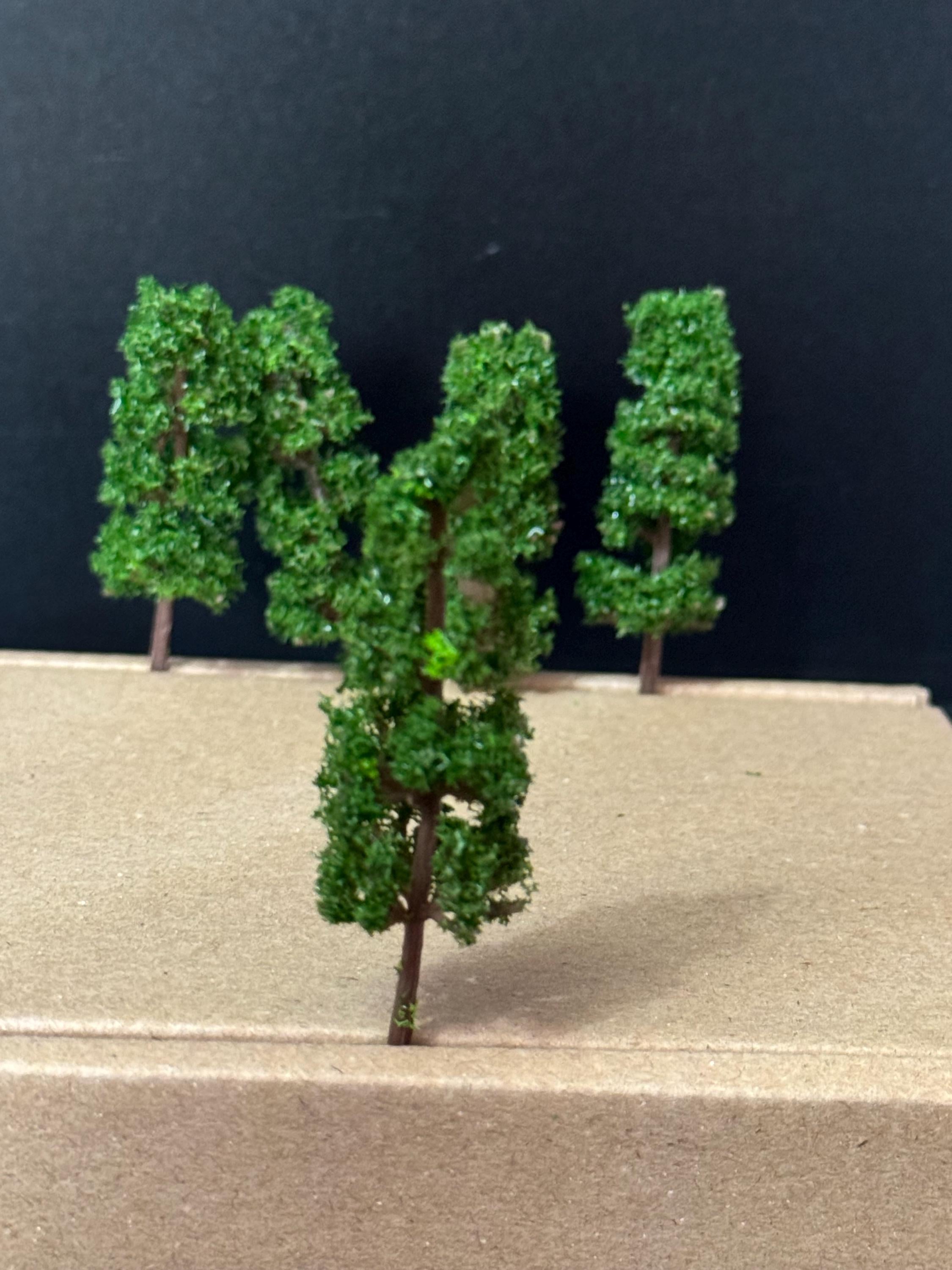 Dark Green Miniature Fir Trees (5 Pieces): Cake Toppers, Woodland Scenery