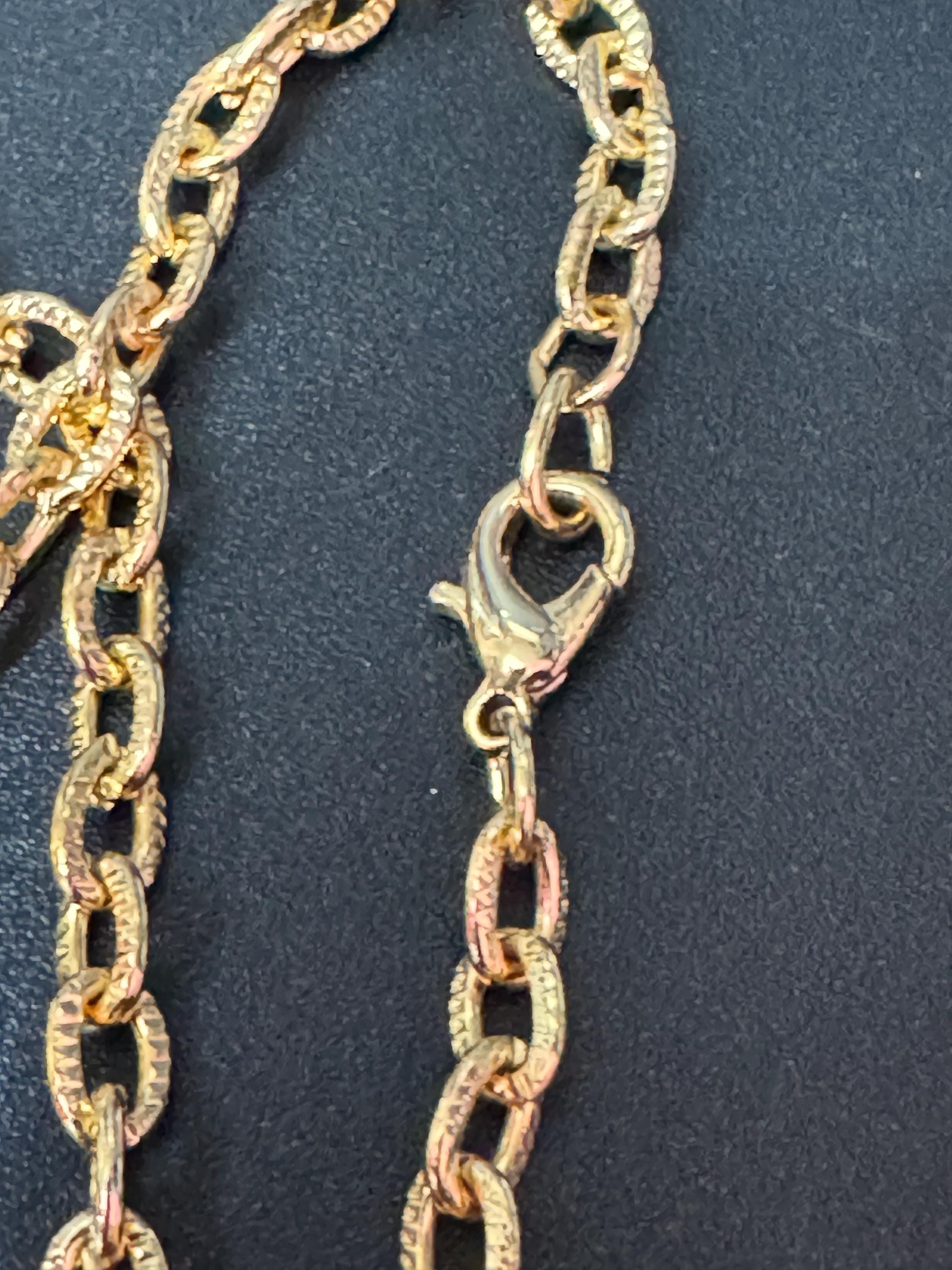 18.5” 62cm True Vintage 5mm gold plated etched cable link chain ideal layering necklace for charms old shop stock