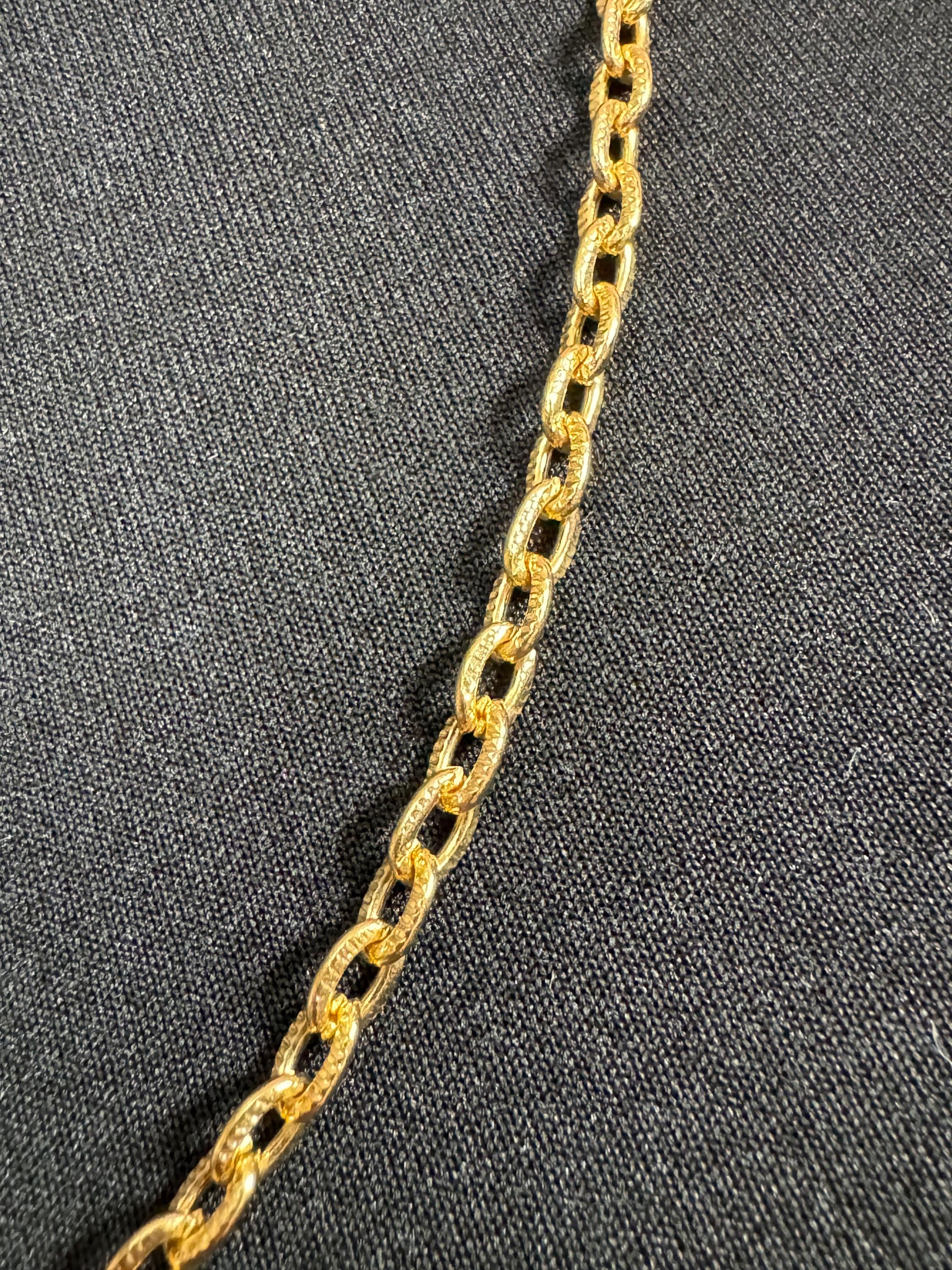 18.5” 62cm True Vintage 5mm gold plated etched cable link chain ideal layering necklace for charms old shop stock