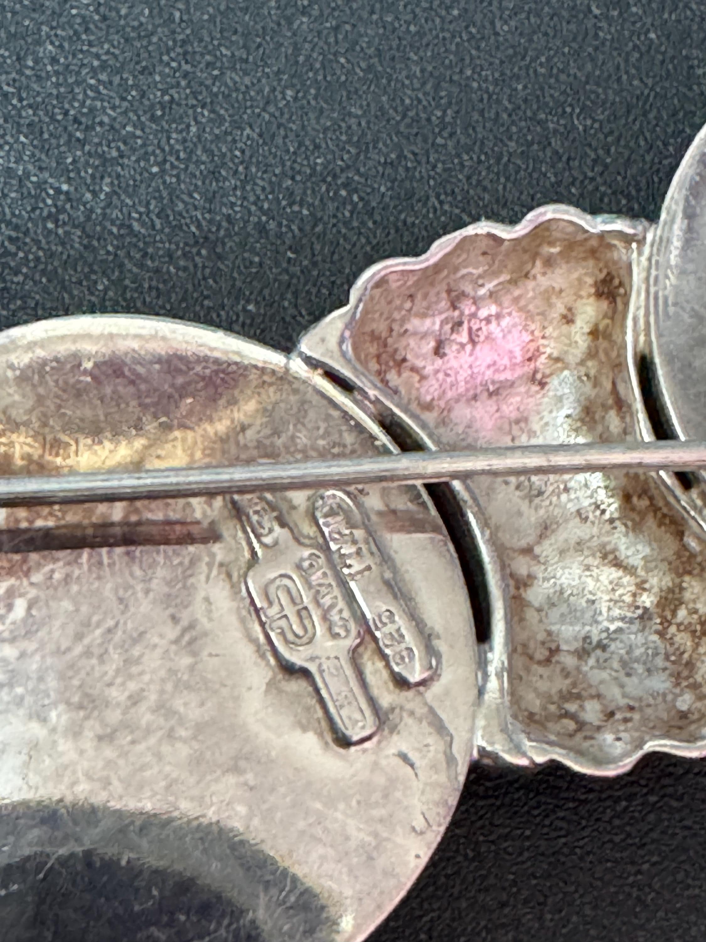 Signed Giano Italy Sterling Silver Puffy Bow Brooch