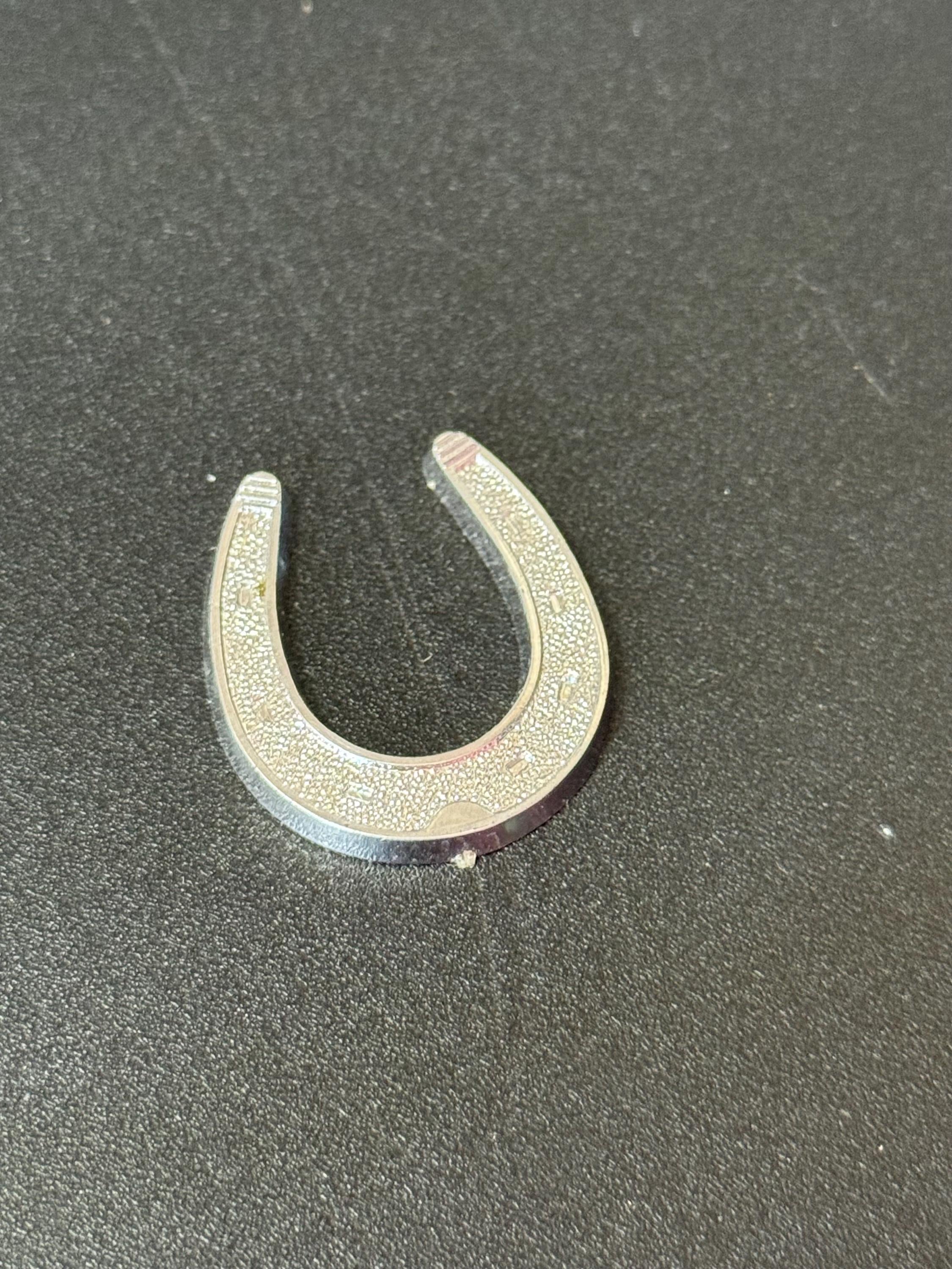 horseshoe Wedding Cake topper decoration Vintage silver plastic 3cm