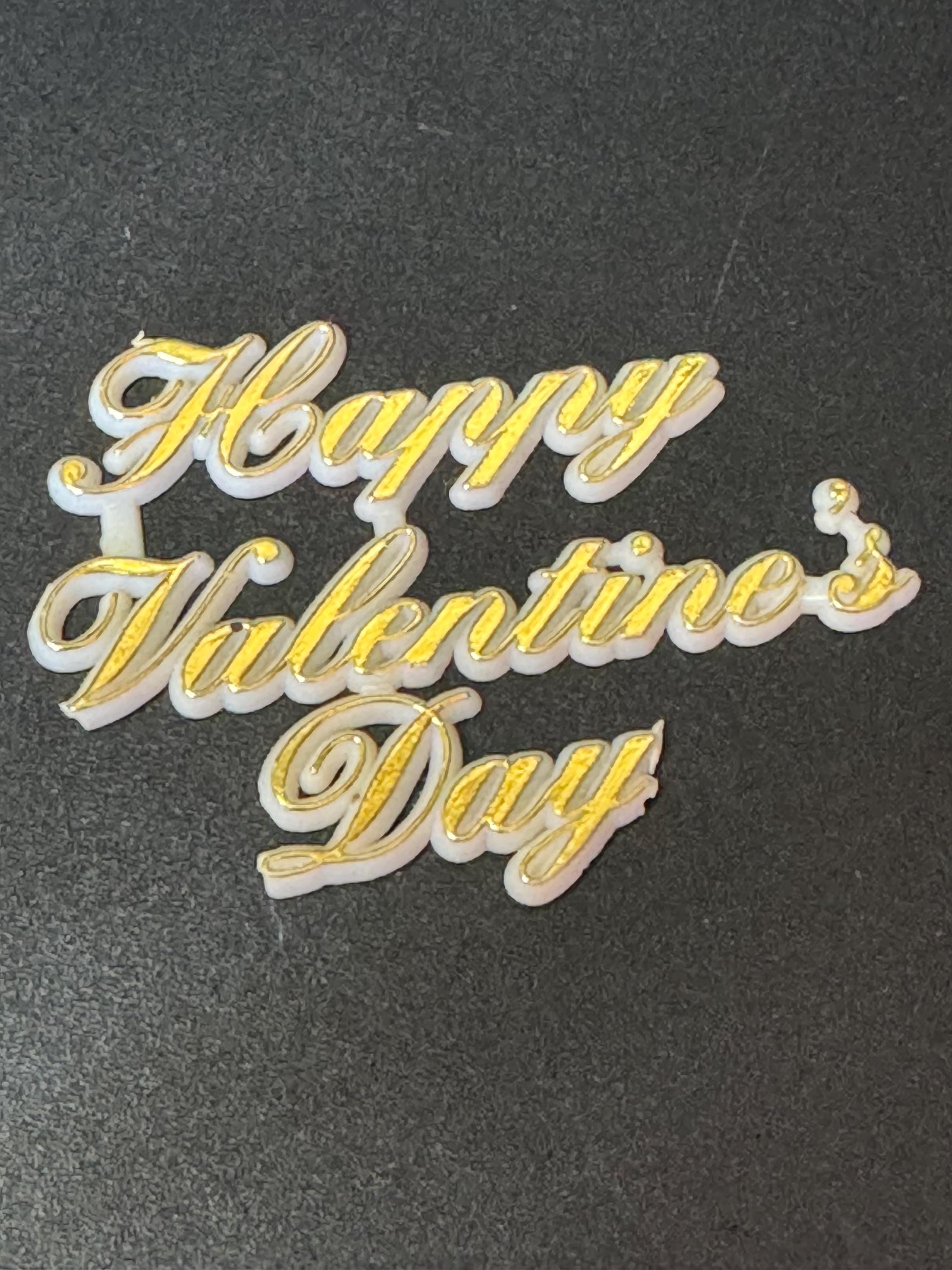 gold Vintage happy Valentine’s Day cake Decoration Topper reusable