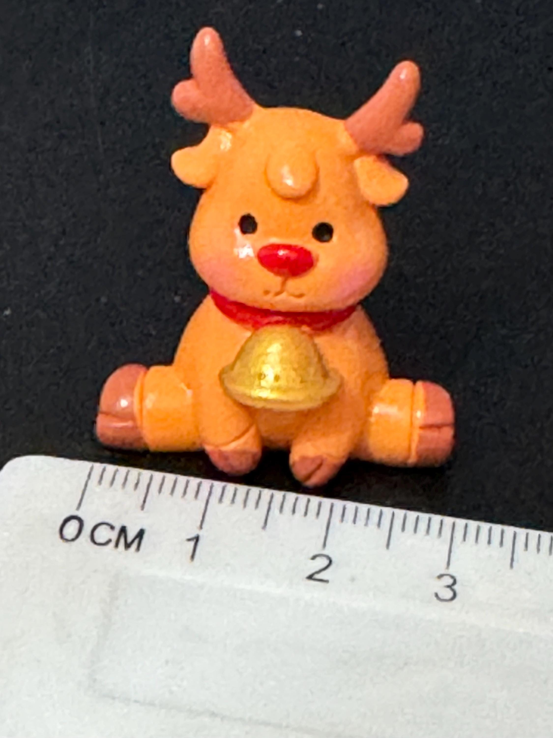 Rudolph Reindeer Christmas Cake Topper, Reusable Plastic Decoration