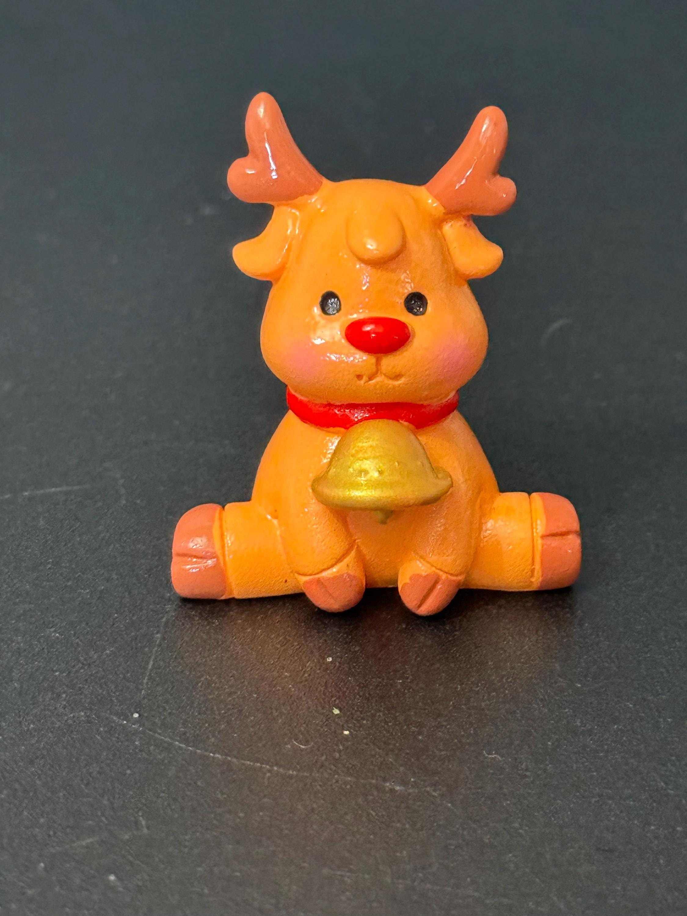 Rudolph Reindeer Christmas Cake Topper, Reusable Plastic Decoration