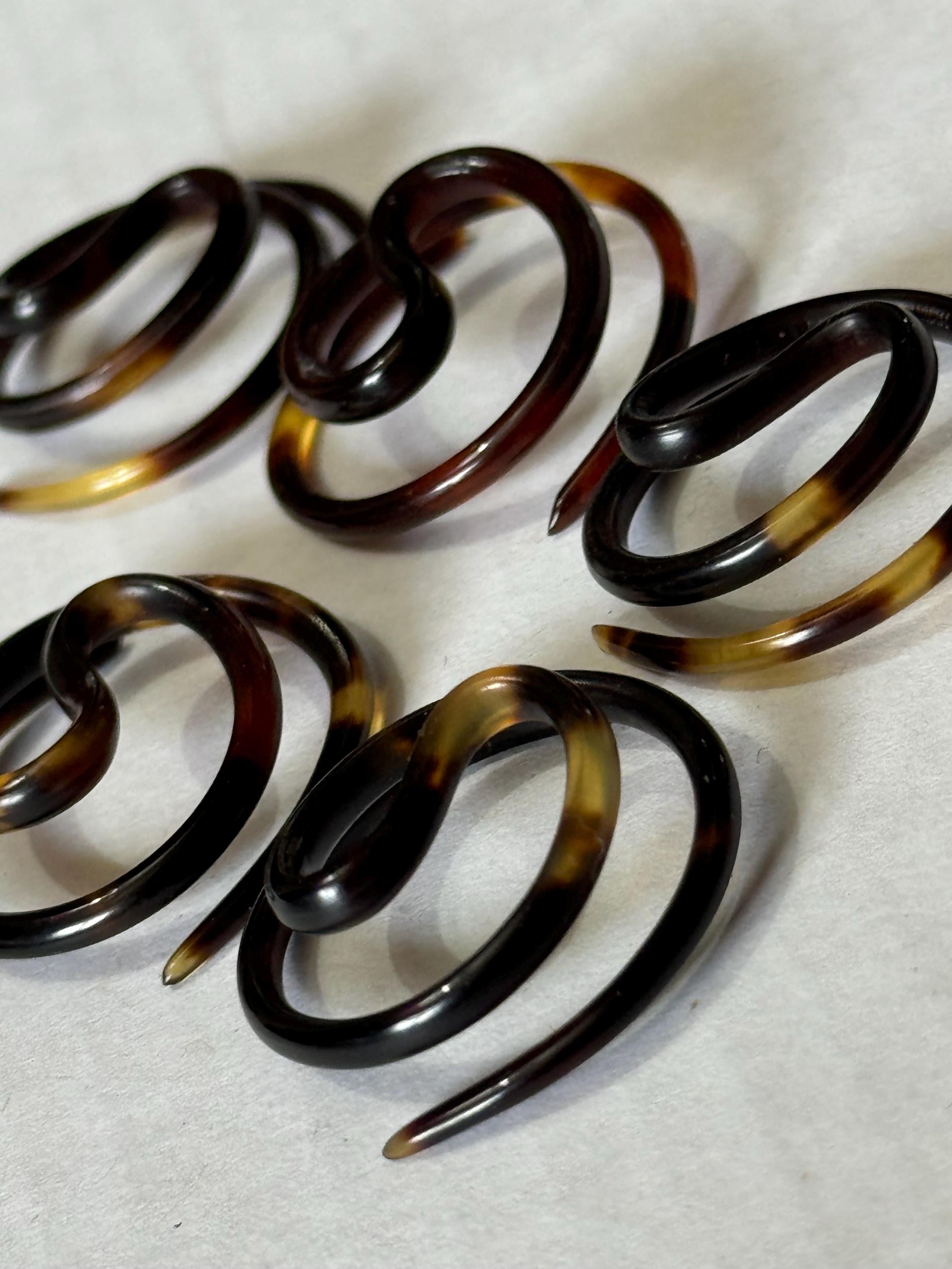 Antique 2.5cm hair screws Faux Tortoiseshell French art deco plastic hair twists