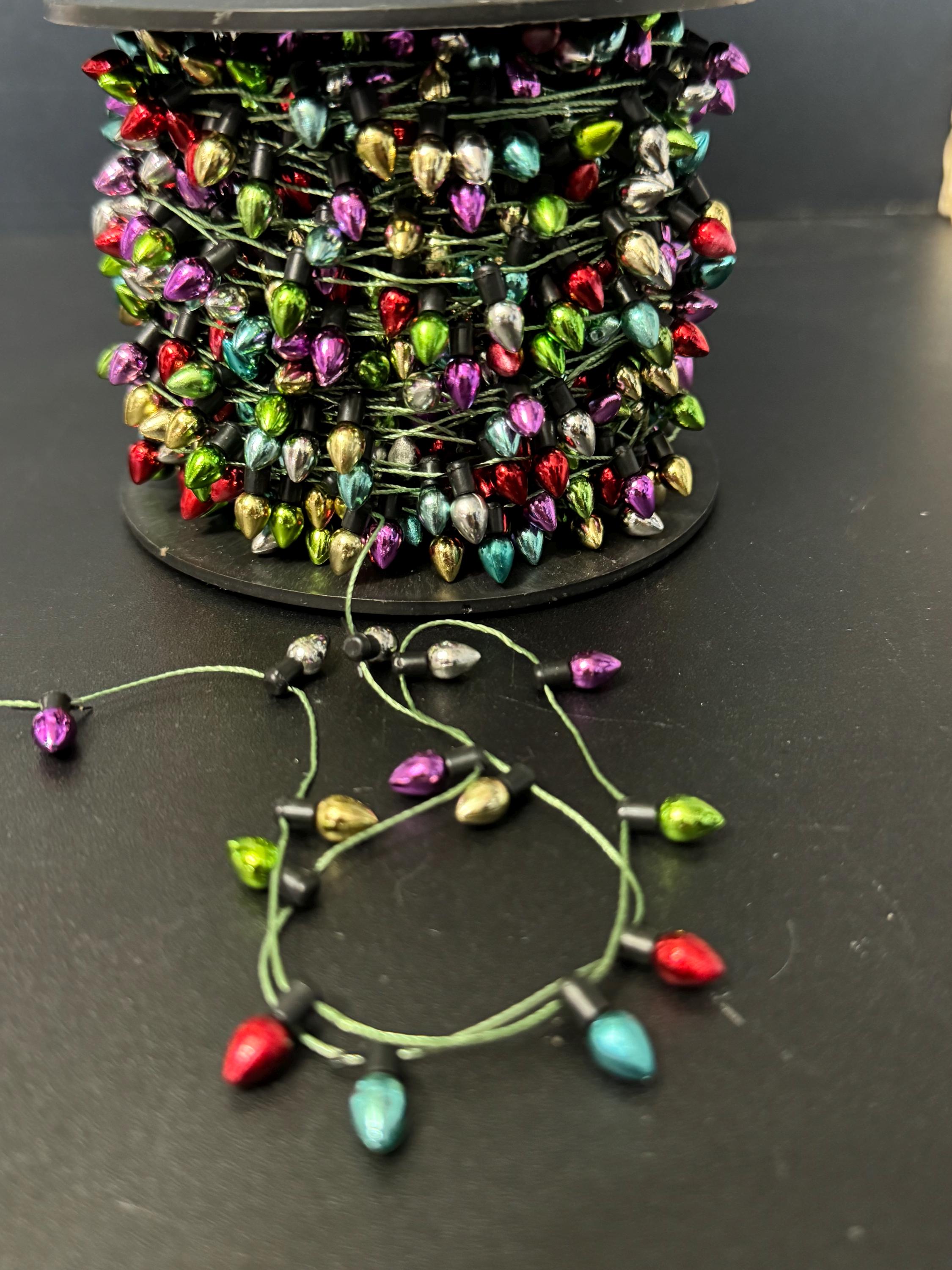 Miniature Coloured Fairy Lights (50cm) , Topper craft dollhouse christmas decor