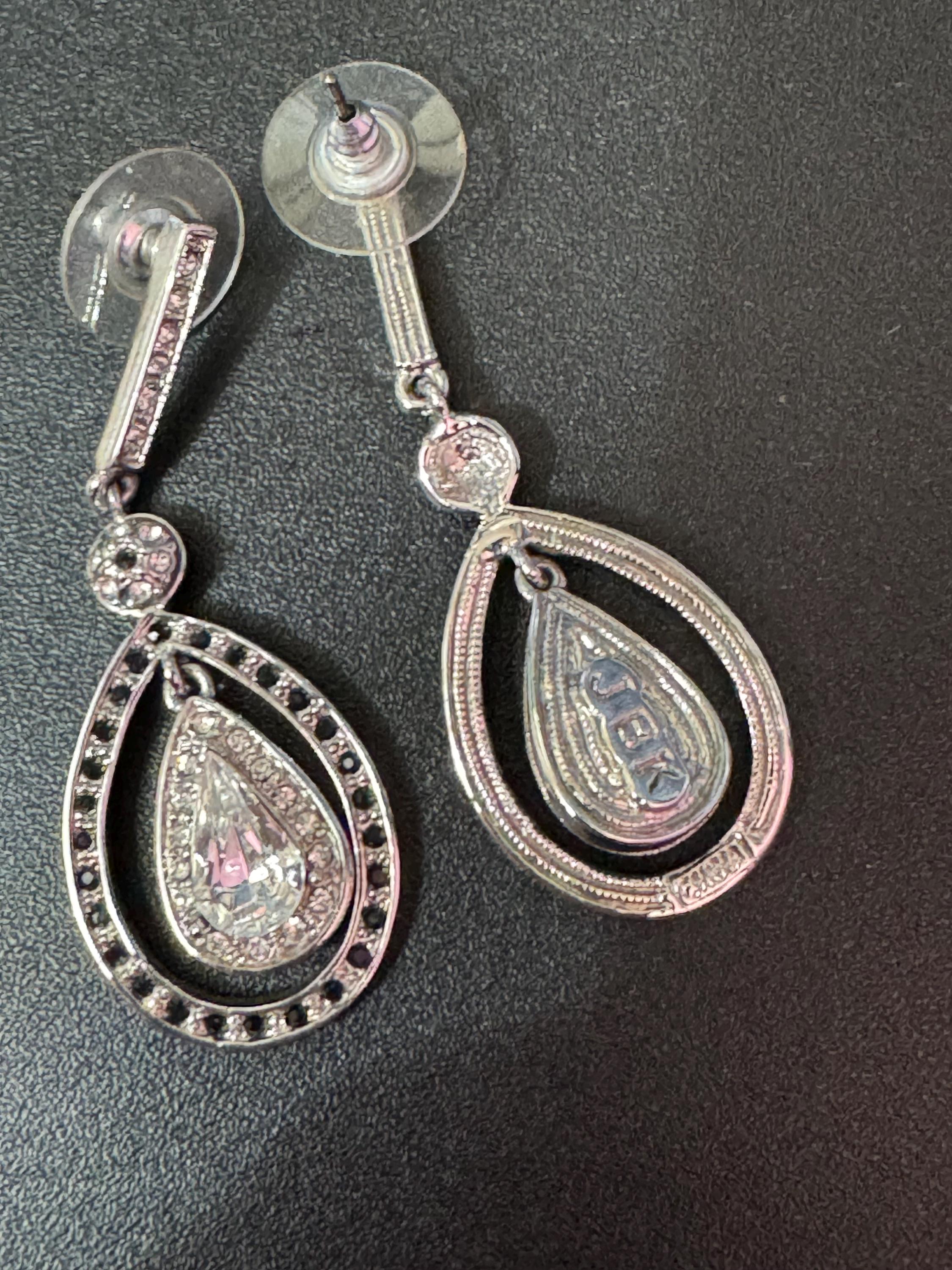 Vintage JBK Camrose & Kross Rhinestone Teardrop Earrings