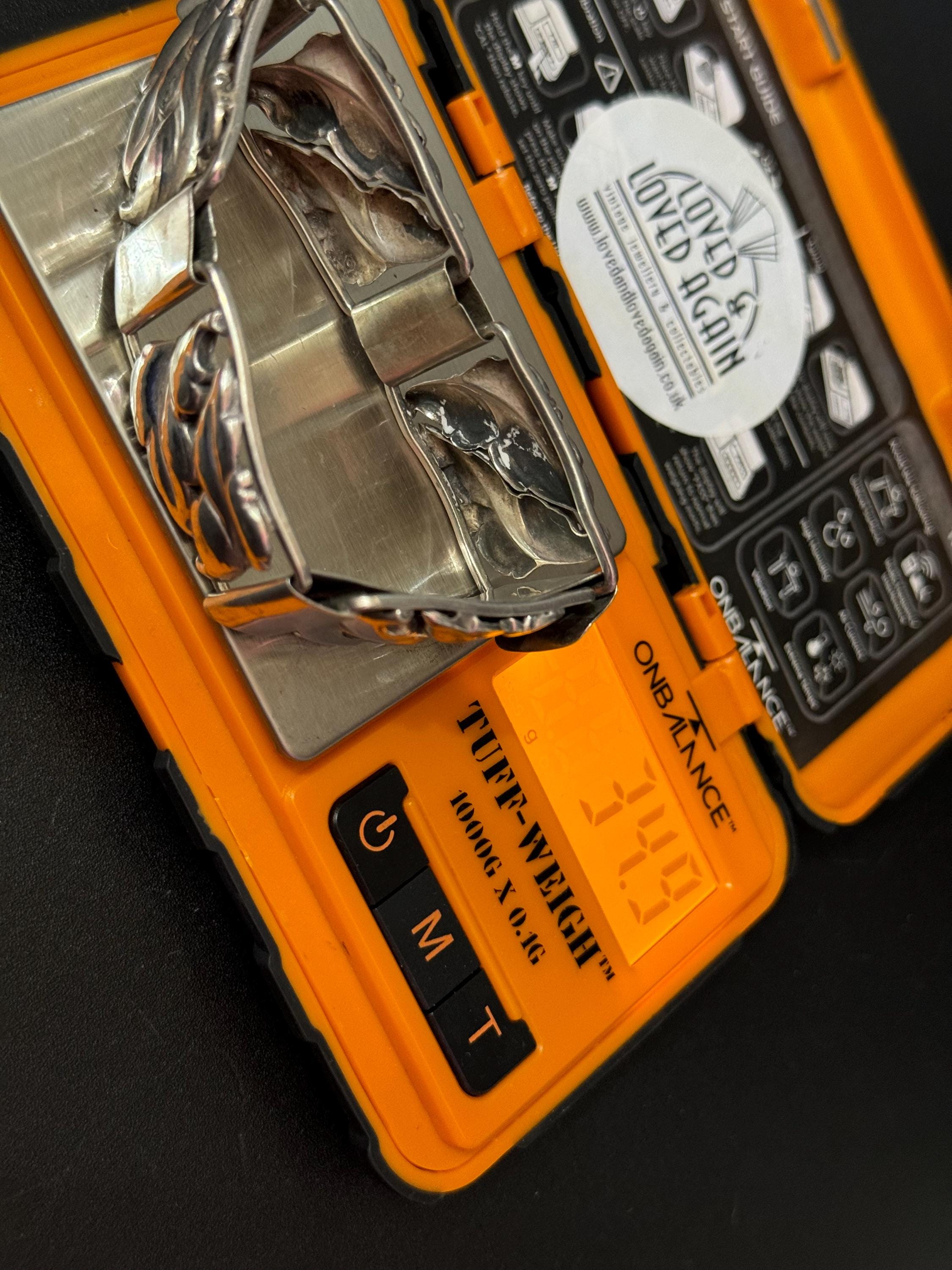 Danish 830 Silver Panel Bracelet, Signed Scandinavian Design