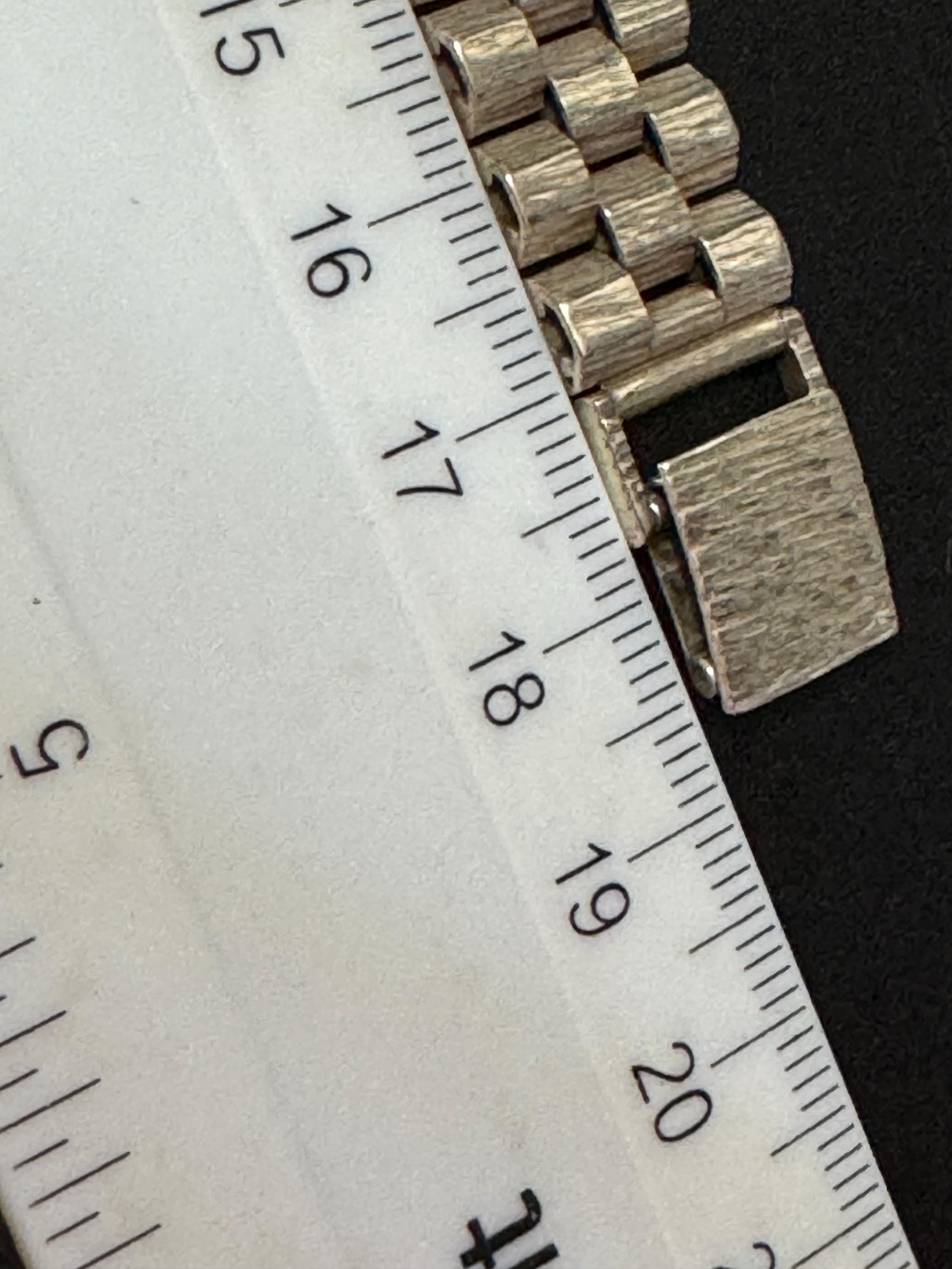 vintage 1978 (D) Birmingham hallmarked Sterling silver flat bark brick bracelet 18.5cm x 12mm 30 grams