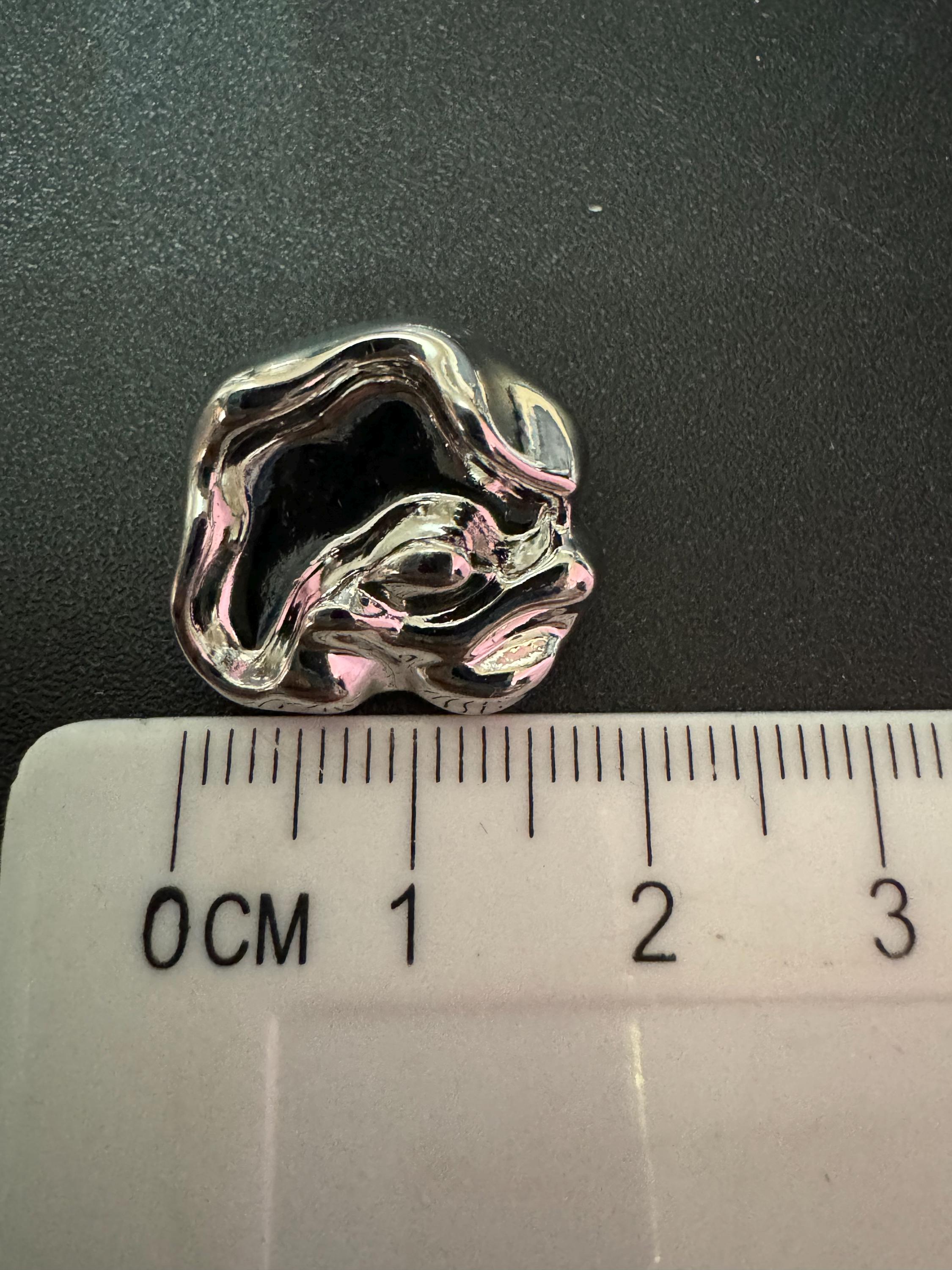 19mm silver tone irregular shaped metal buttons 5 pack