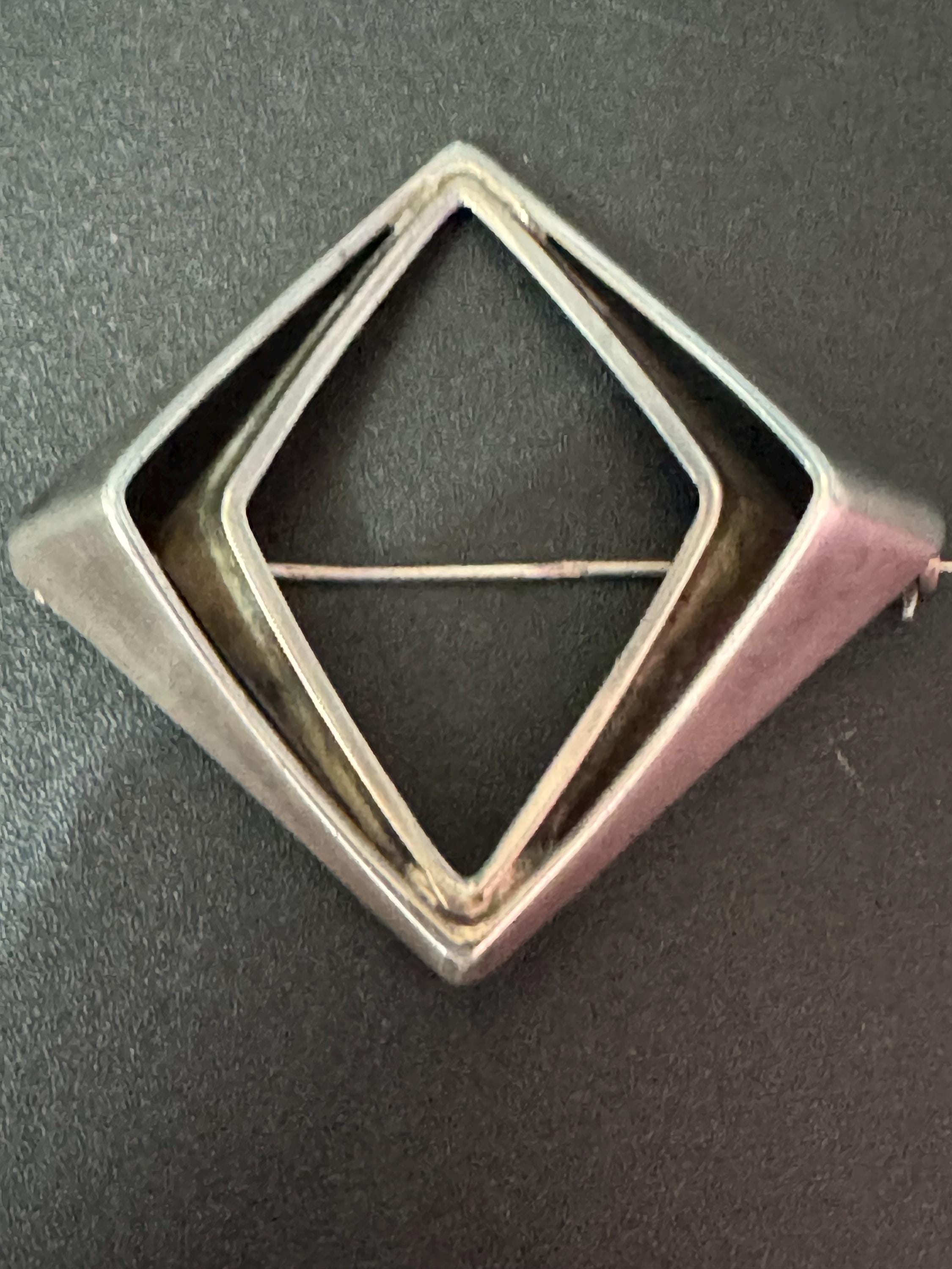 Norwegian solid silver 'Amphi' brooch by Odvar Pettersen