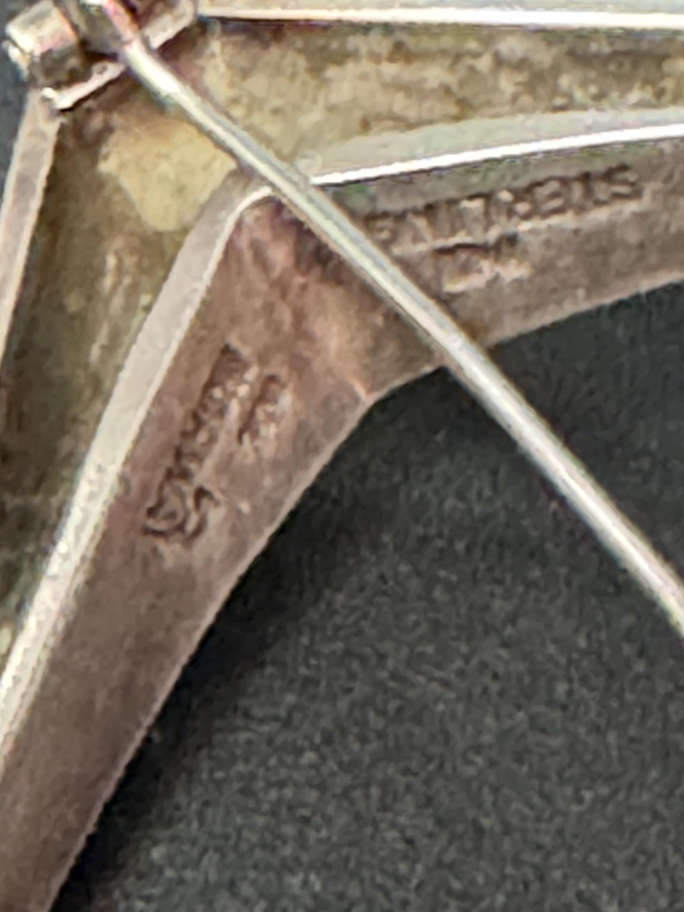 Norwegian solid silver 'Amphi' brooch by Odvar Pettersen