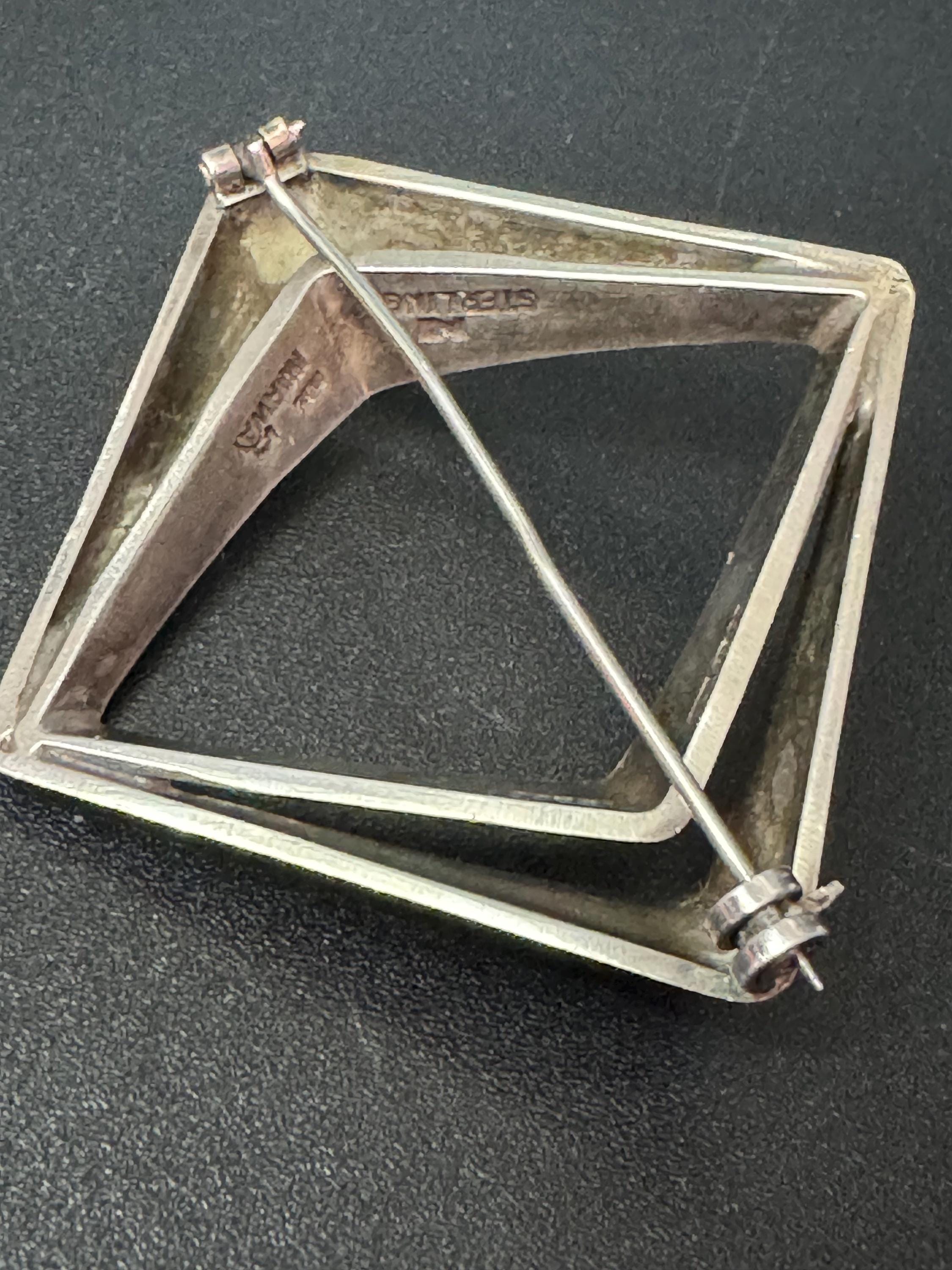 Norwegian solid silver 'Amphi' brooch by Odvar Pettersen