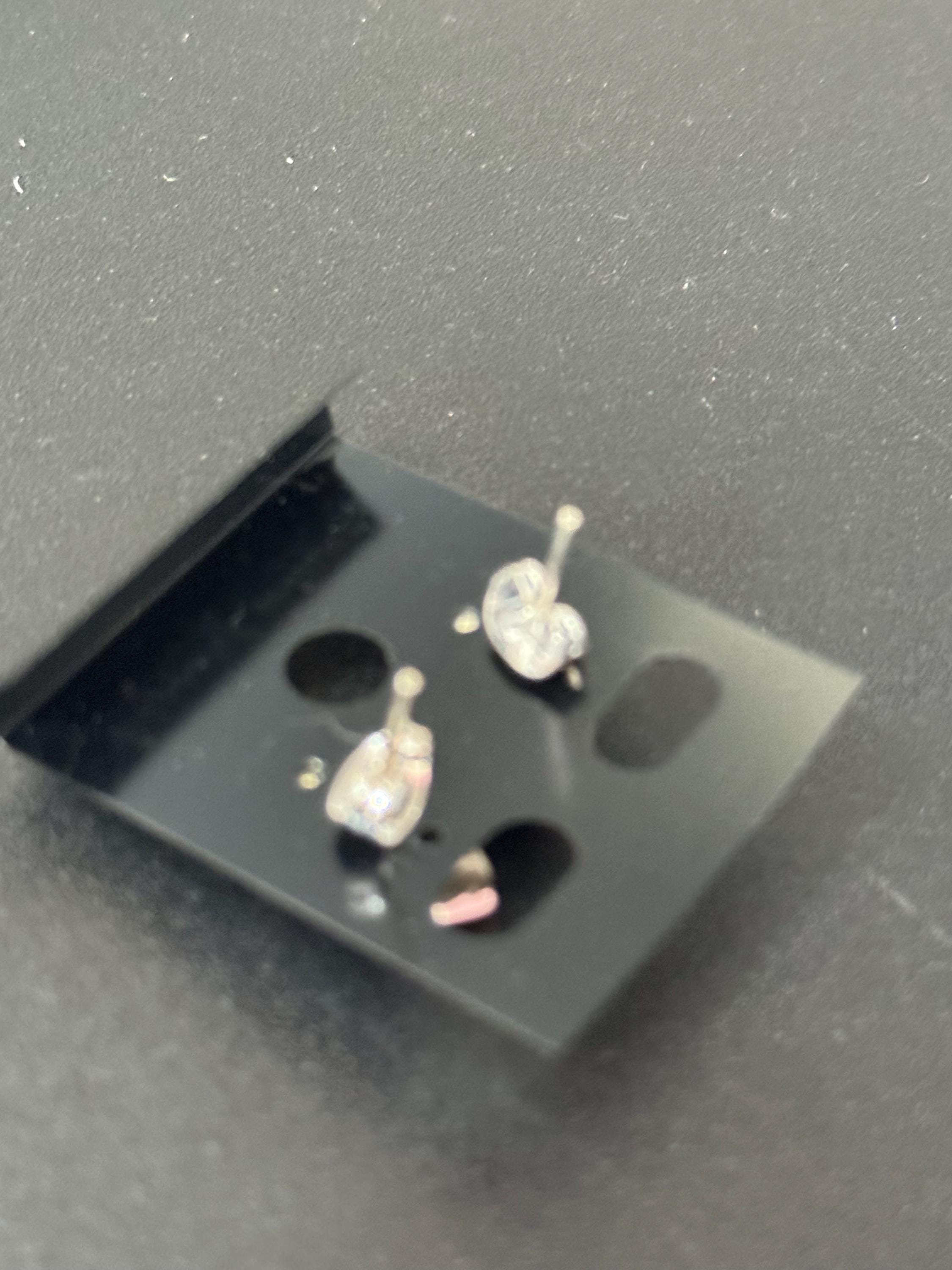 Ruby Red glass diamanté crystal earrings pierced 15mm