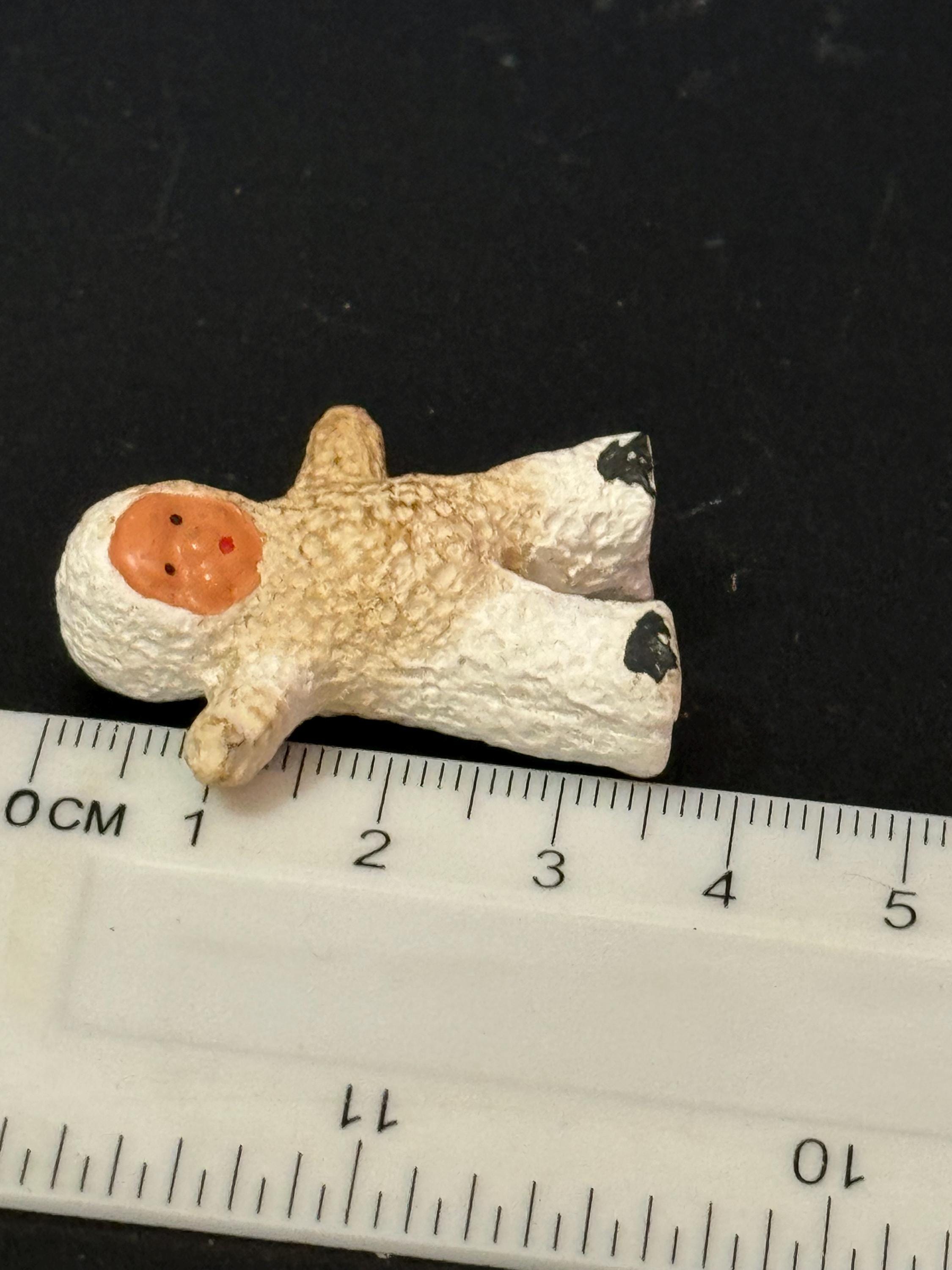 Antique PLASTER bisque Snow Baby Christmas Xmas Cake topper decoration