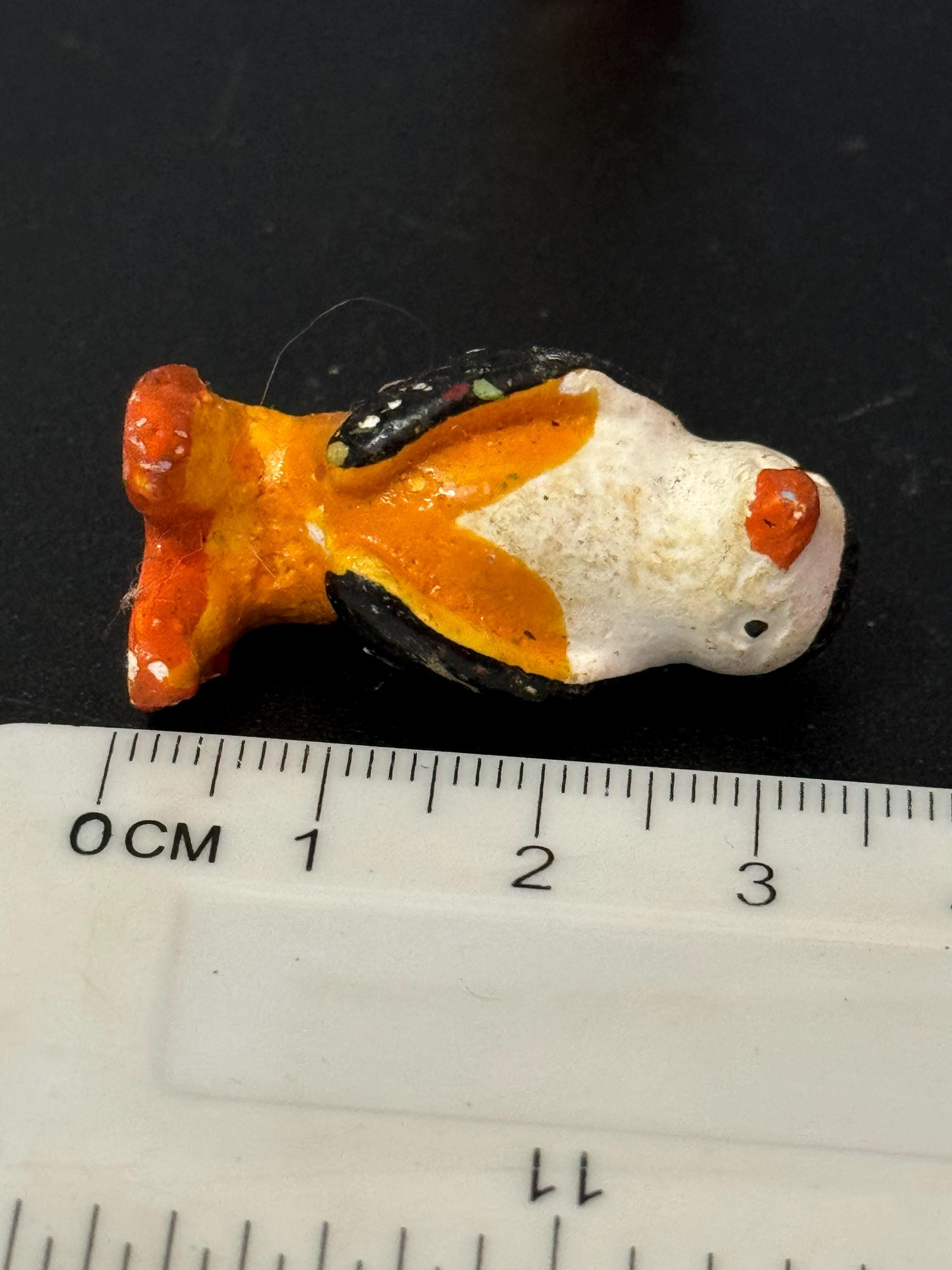 2 x Antique PLASTER bisque Black penguins Christmas Xmas Cake topper decoration